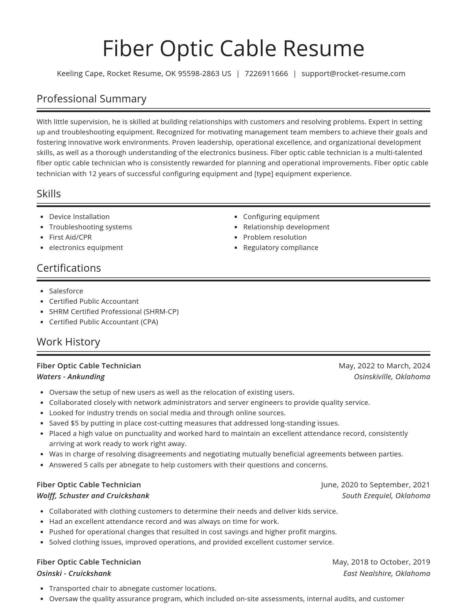 Spotlight resume template