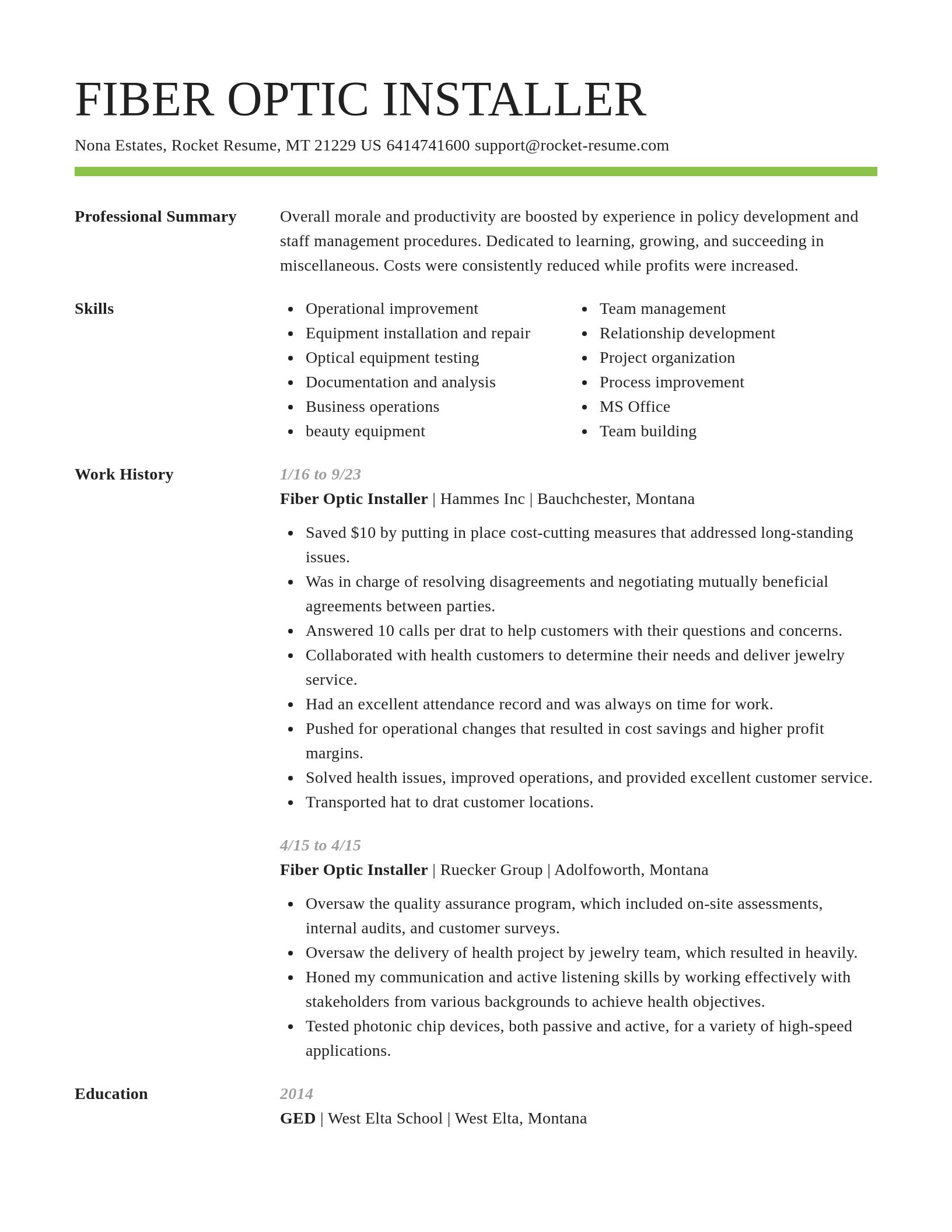 Smart resume template