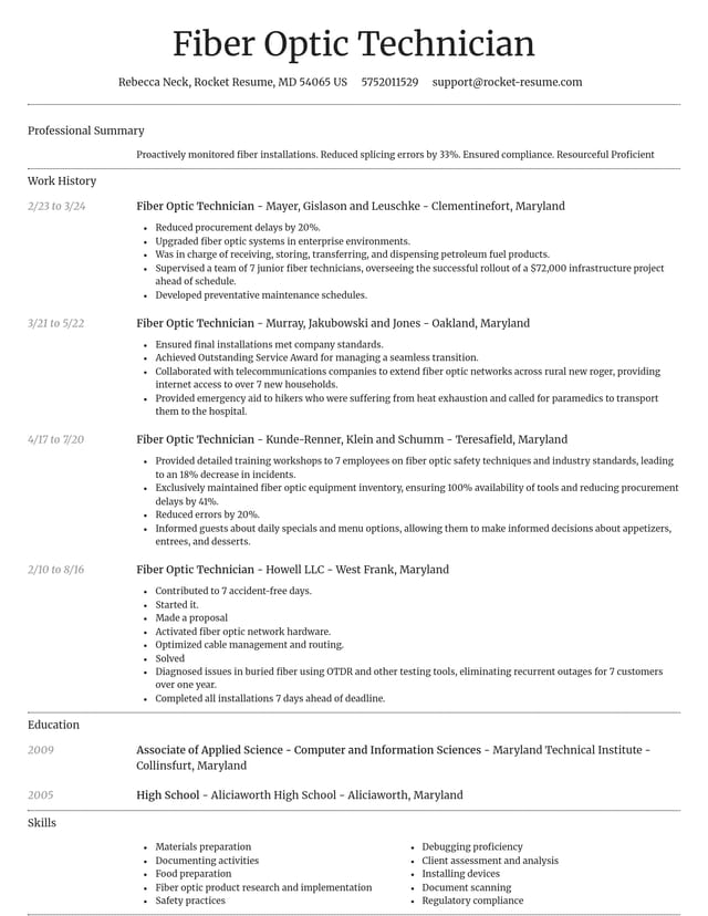 Dignified resume template