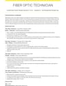 Fiber Optic Technician resume template