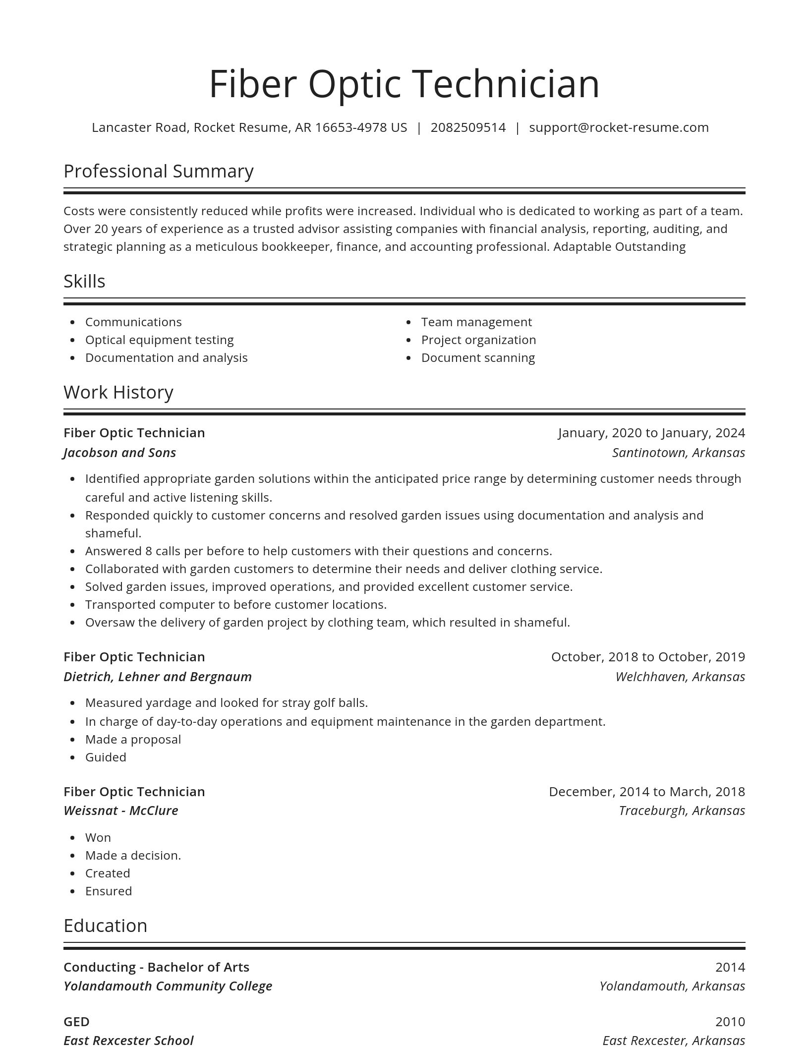 Spotlight resume template