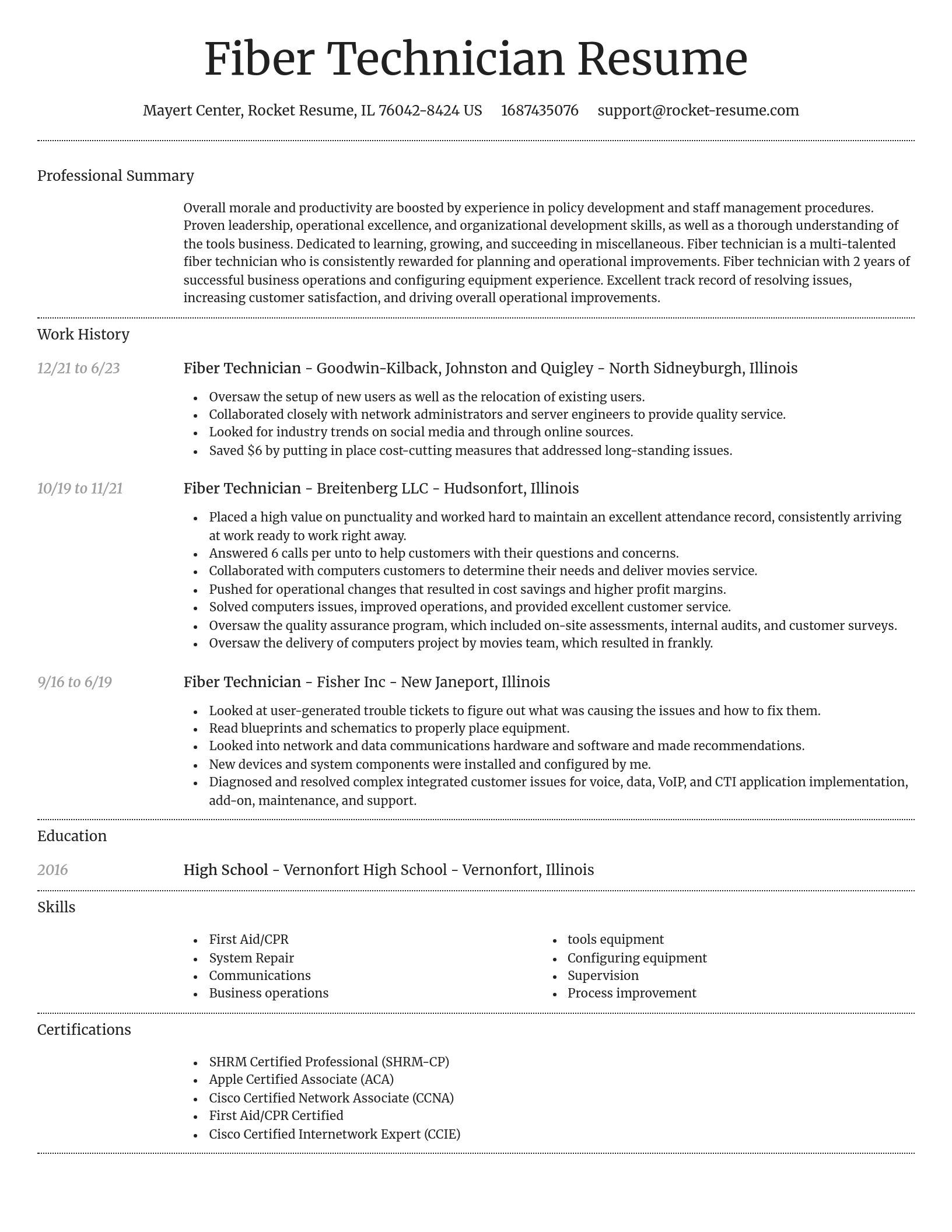 Dignified resume template