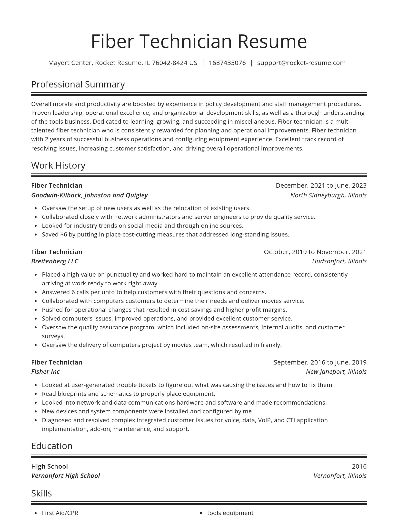 Spotlight resume template