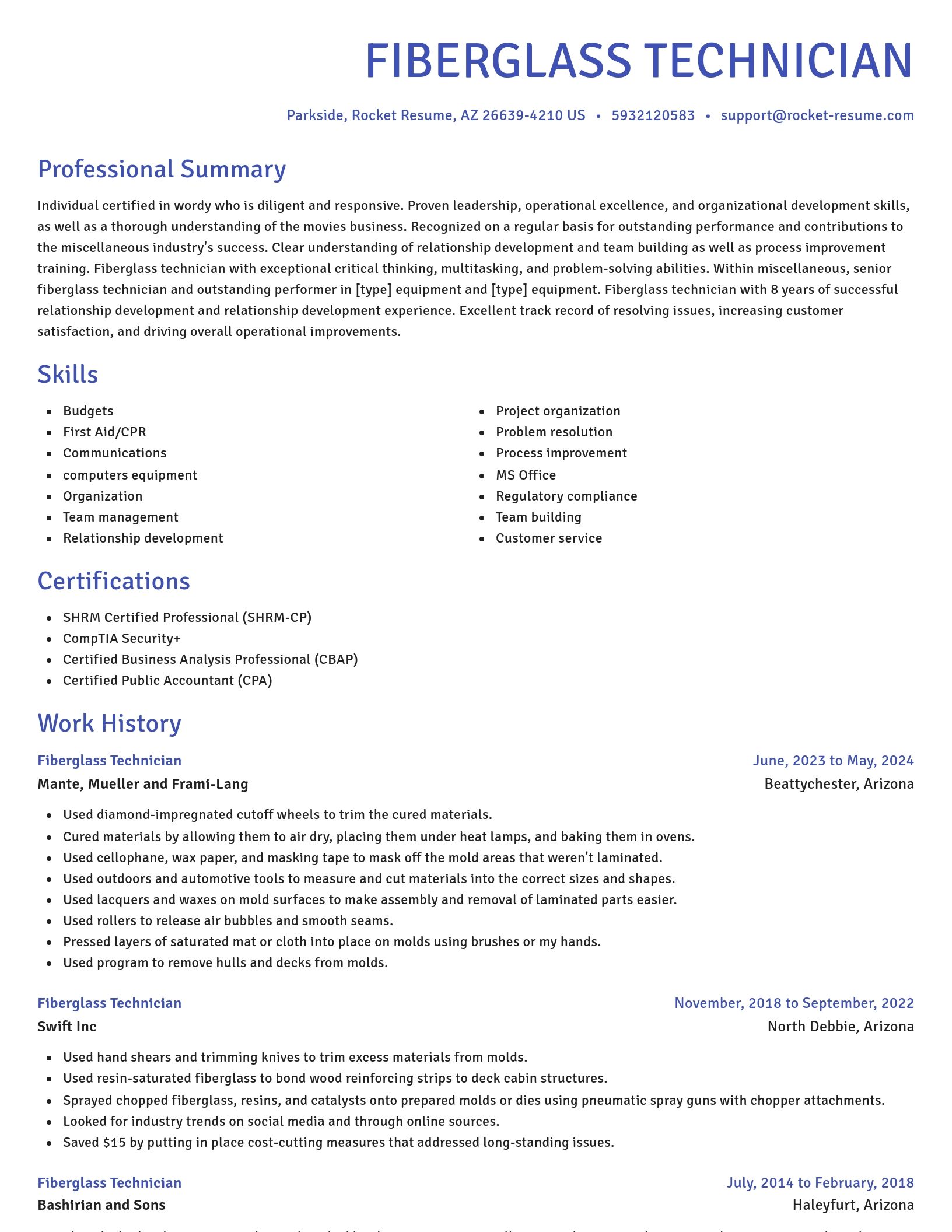 Novel resume template