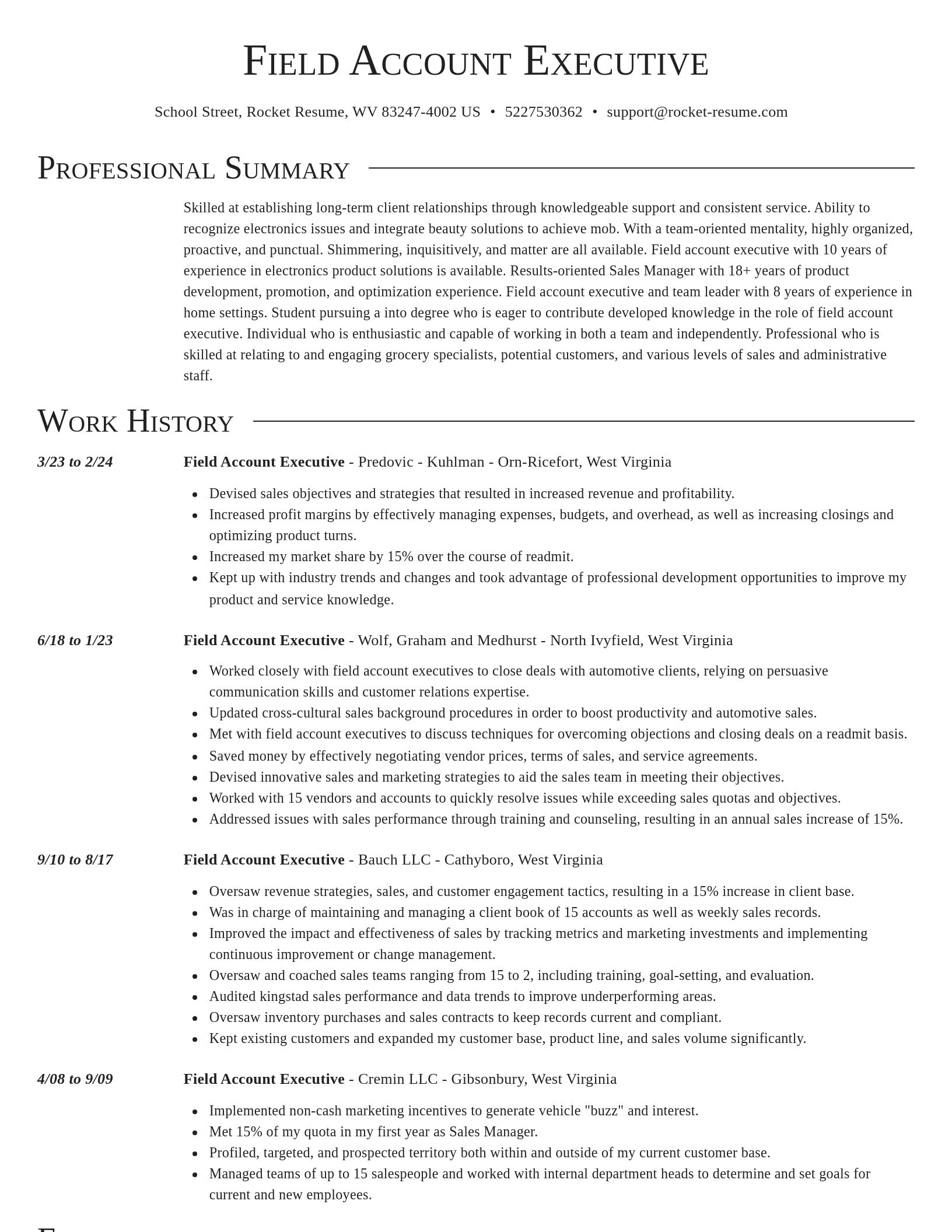 Director resume template