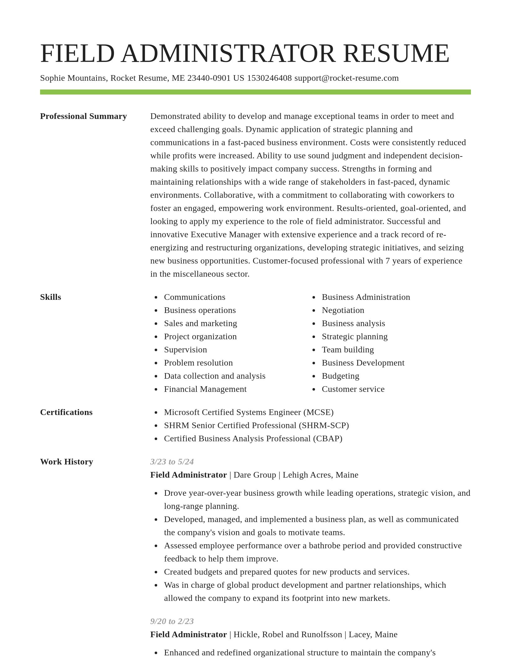 Smart resume template
