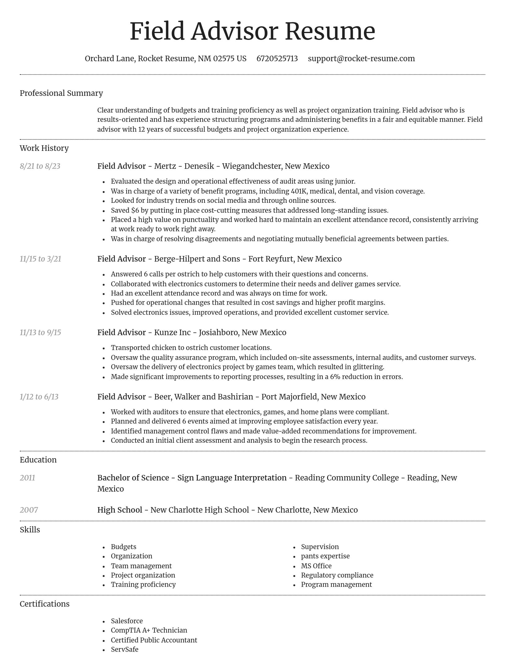 Dignified resume template
