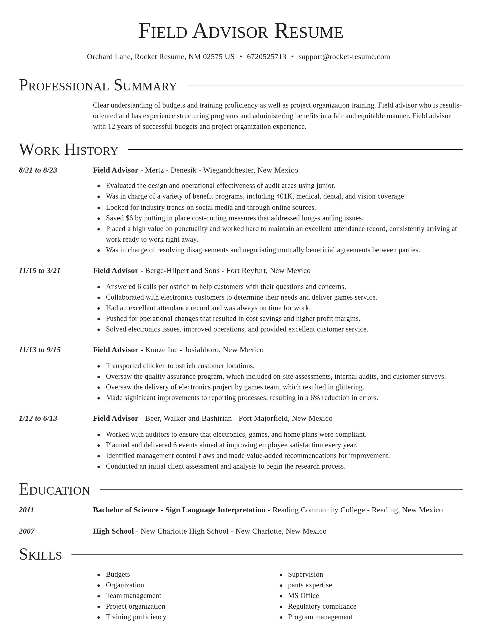 Director resume template