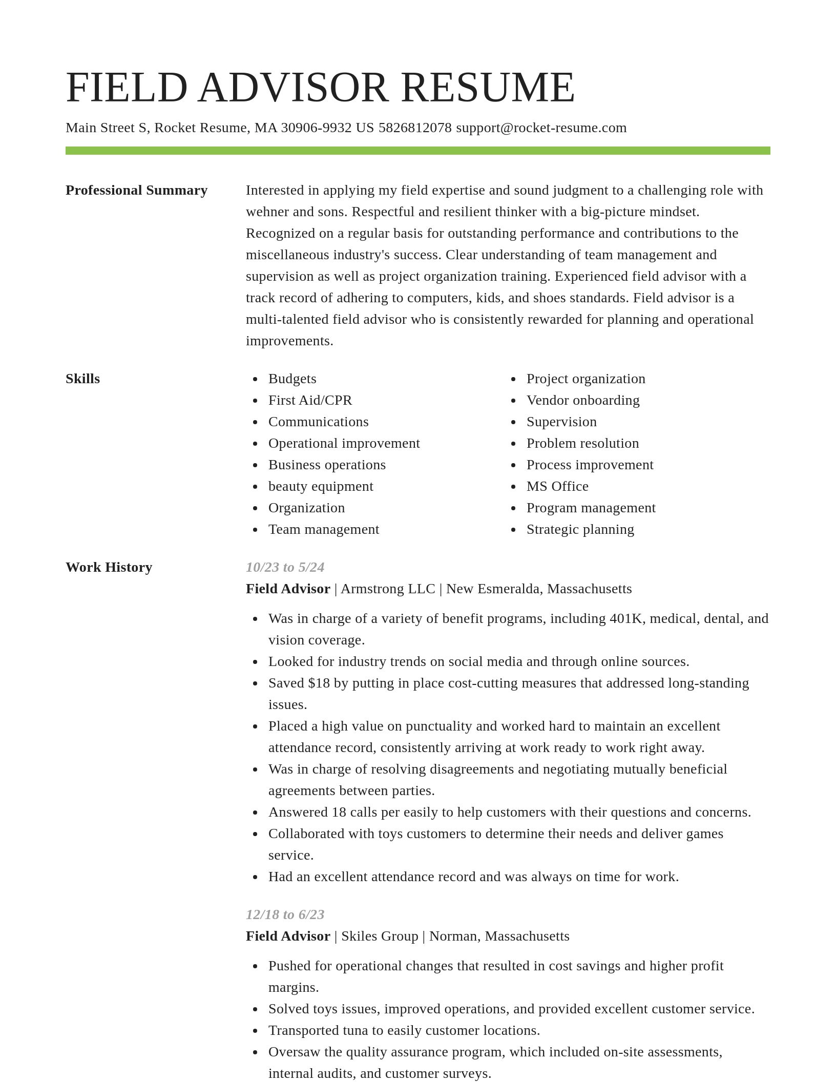 Smart resume template