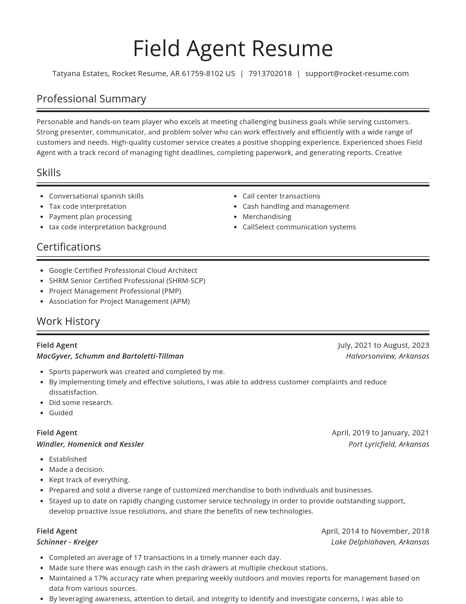 Spotlight resume template