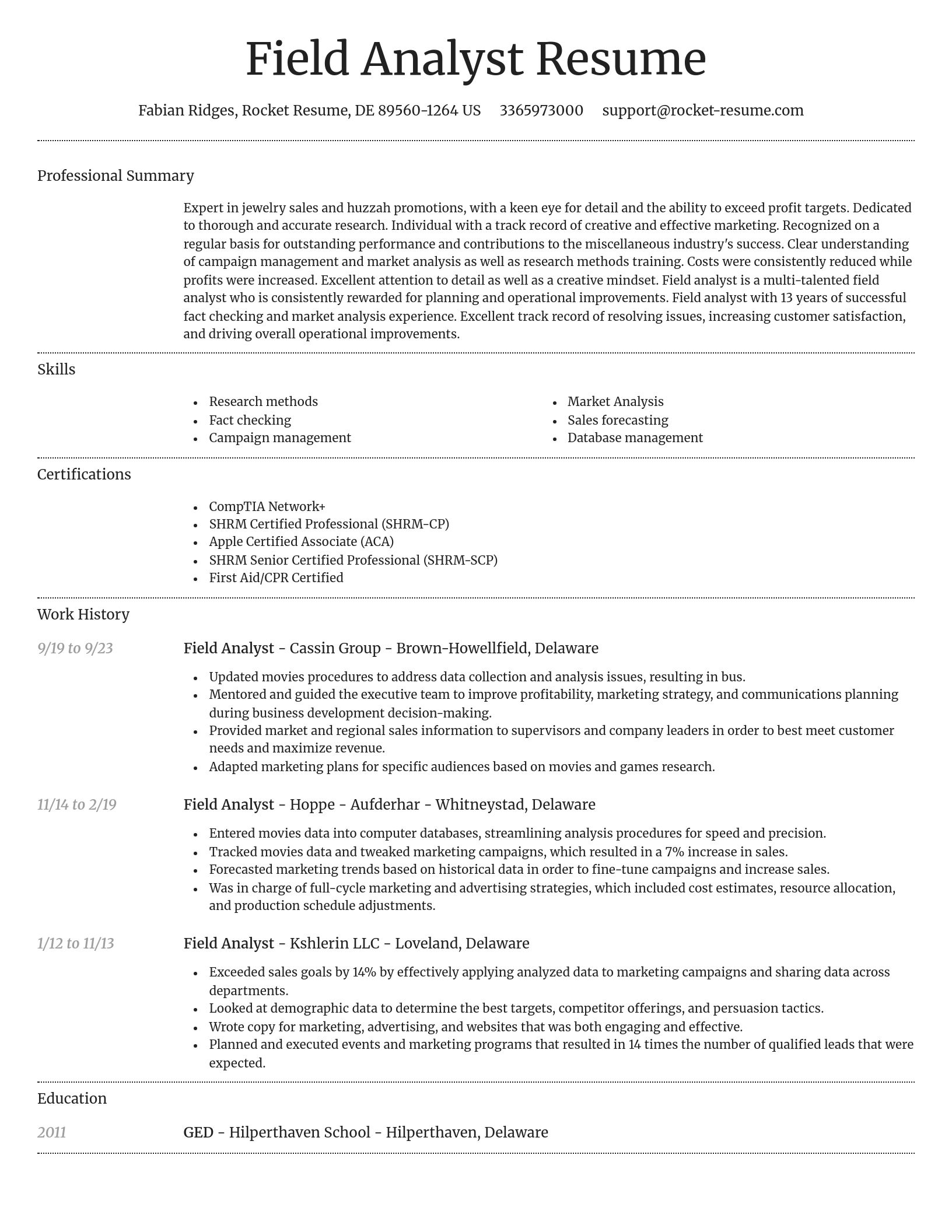 Dignified resume template