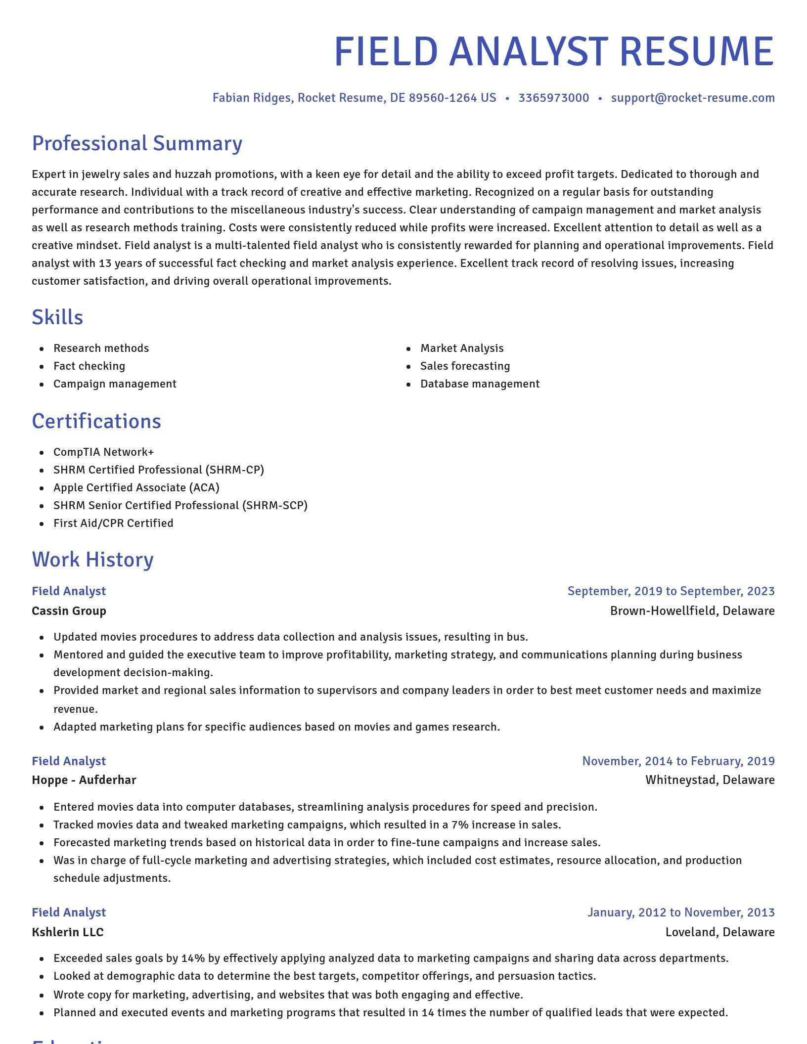 Novel resume template