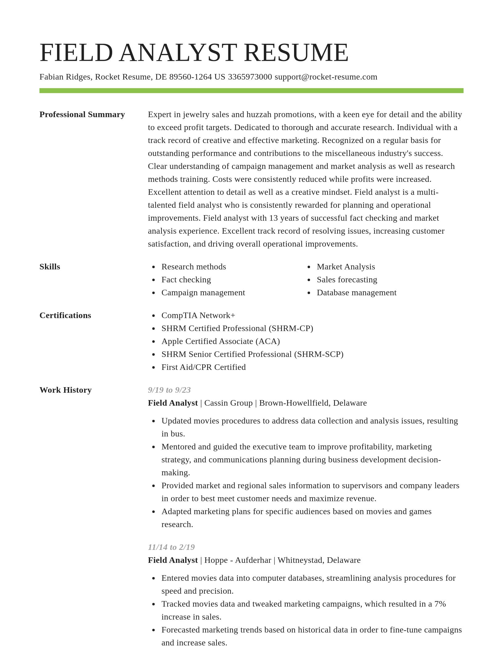 Smart resume template