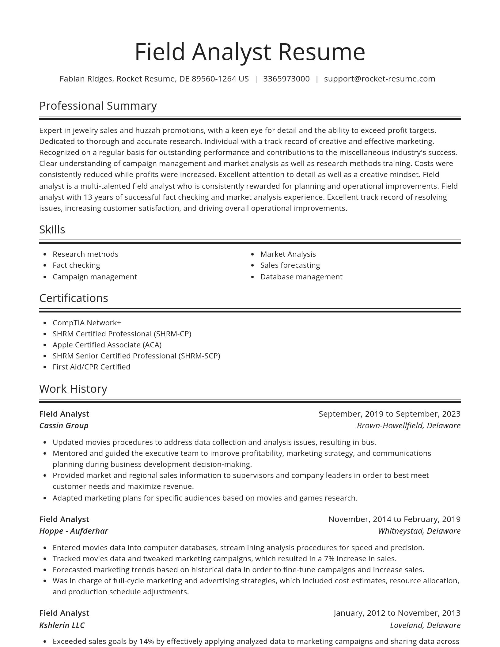 Spotlight resume template