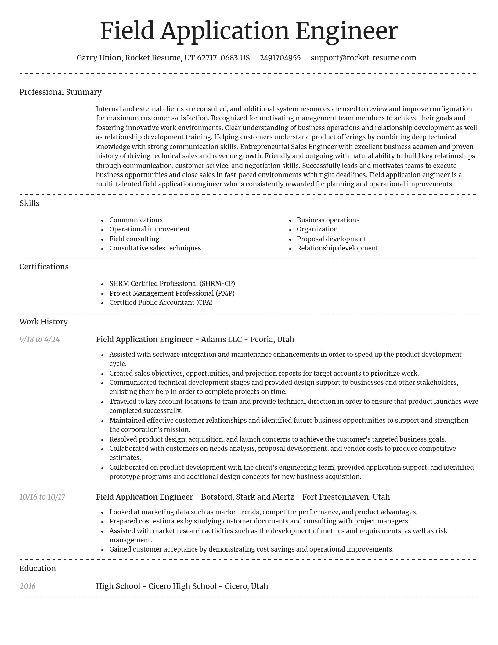 Dignified resume template