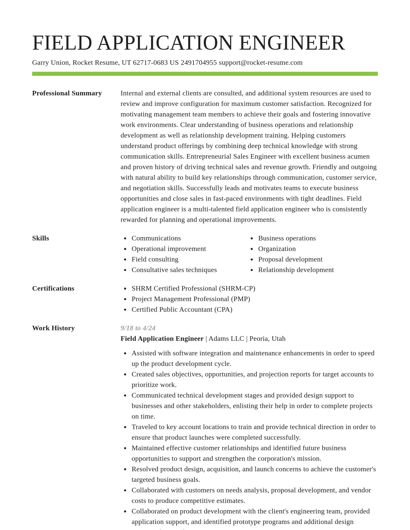 Smart resume template