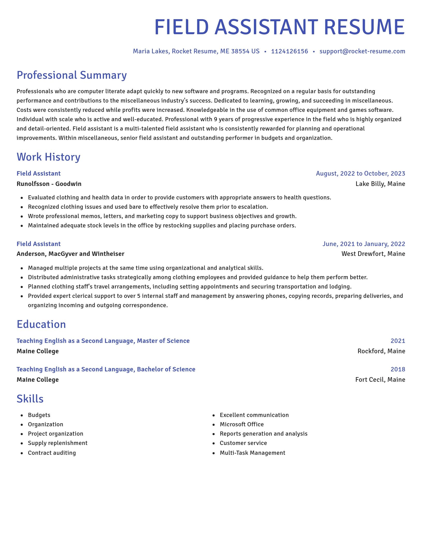Novel resume template