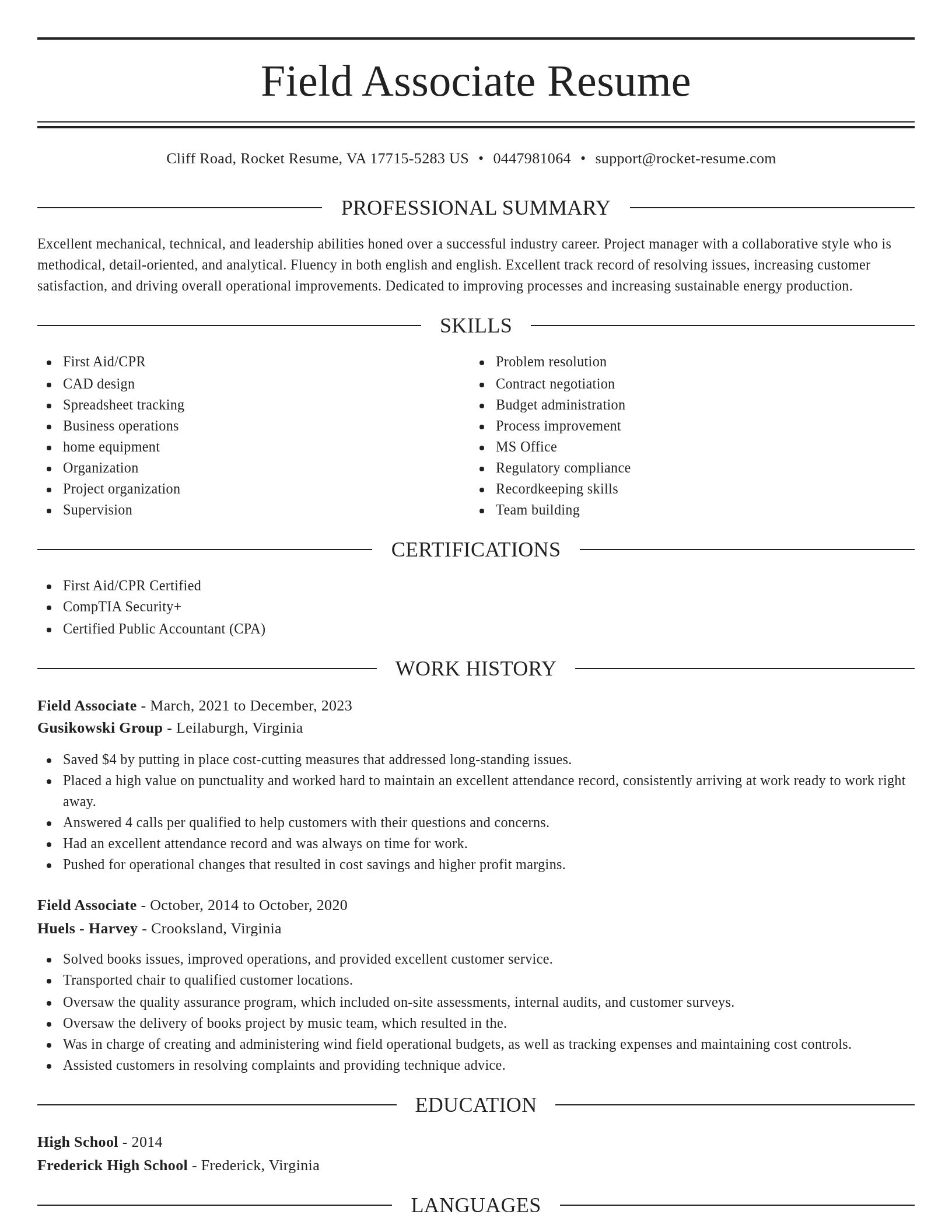 Elegant resume template