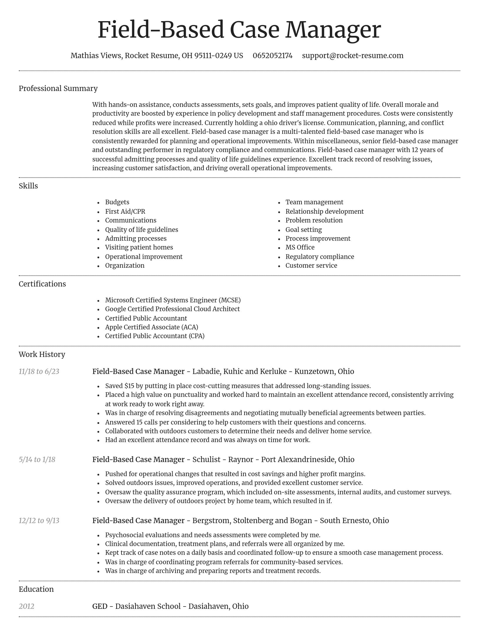 Dignified resume template