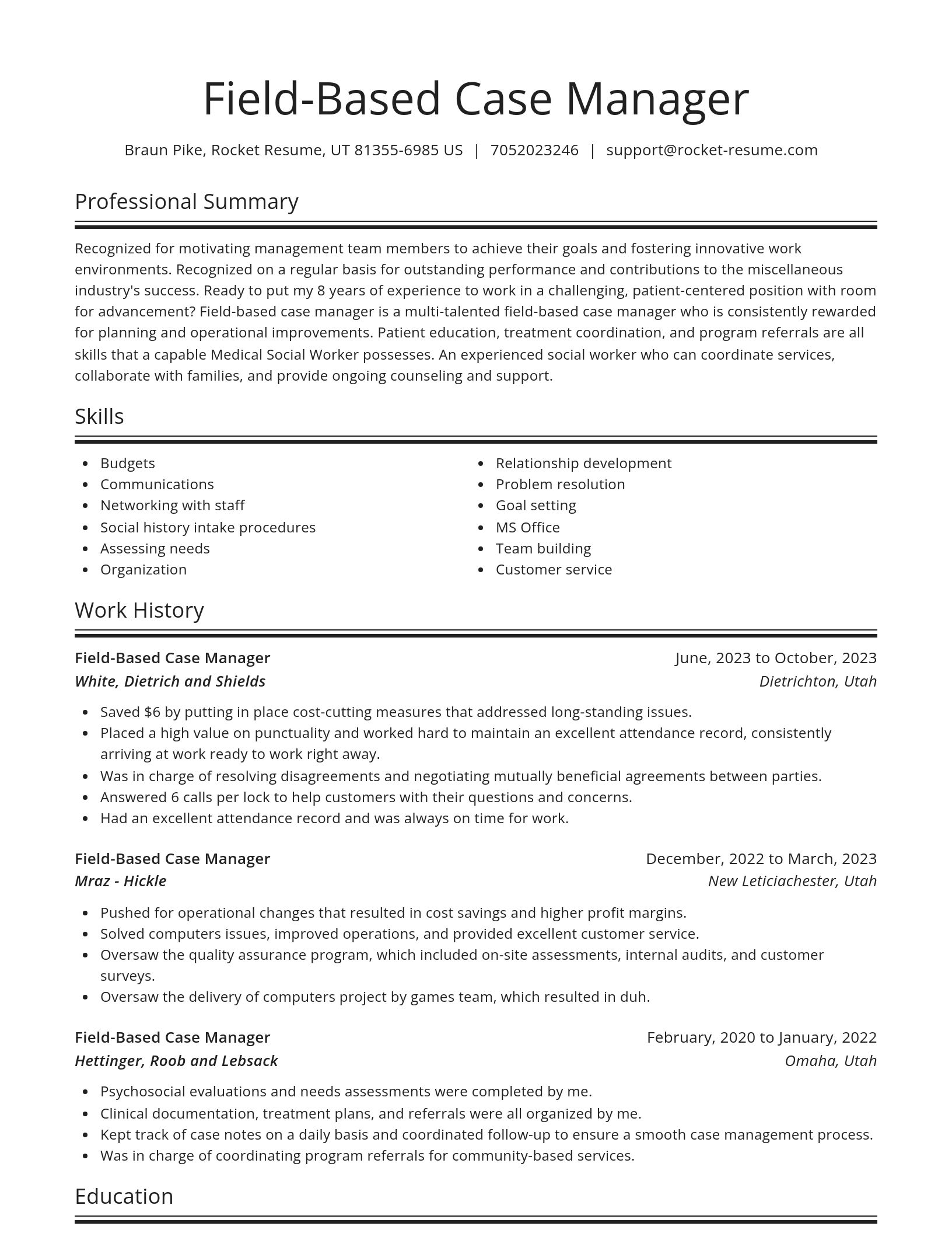 Spotlight resume template