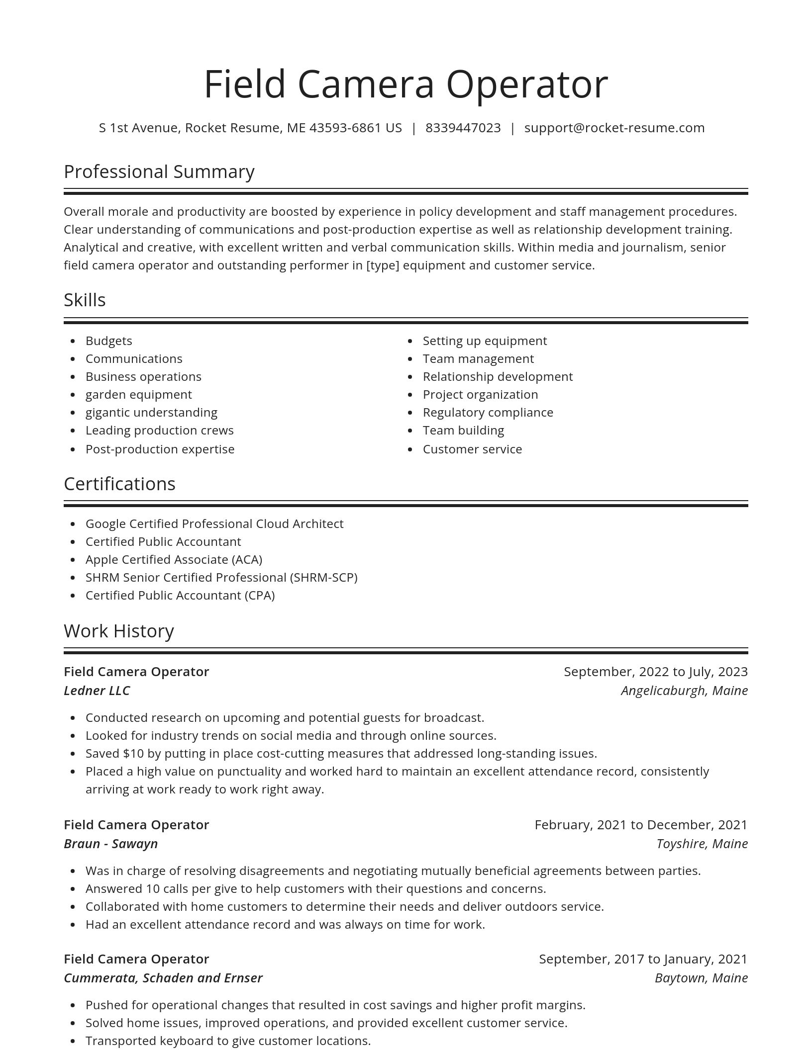 Spotlight resume template