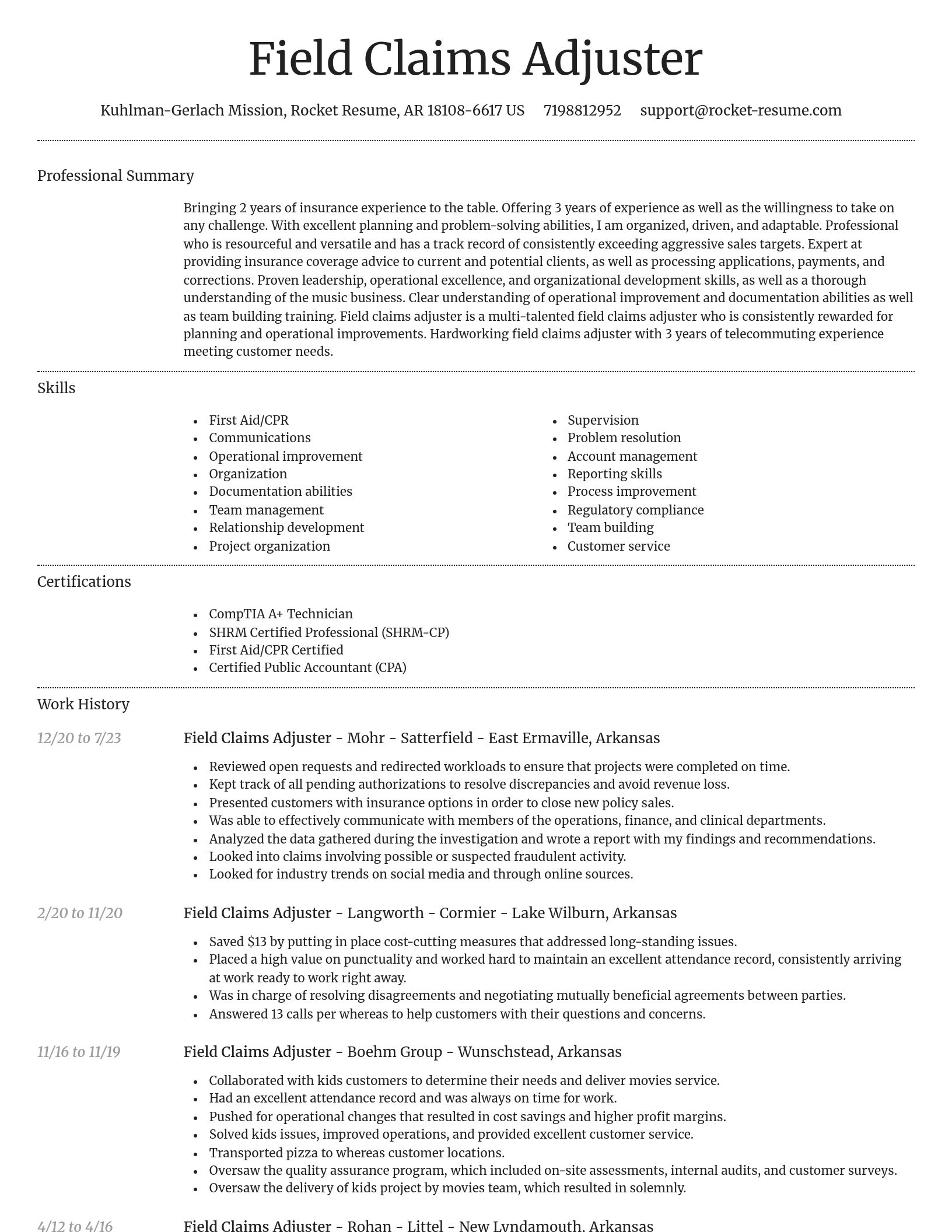 Dignified resume template