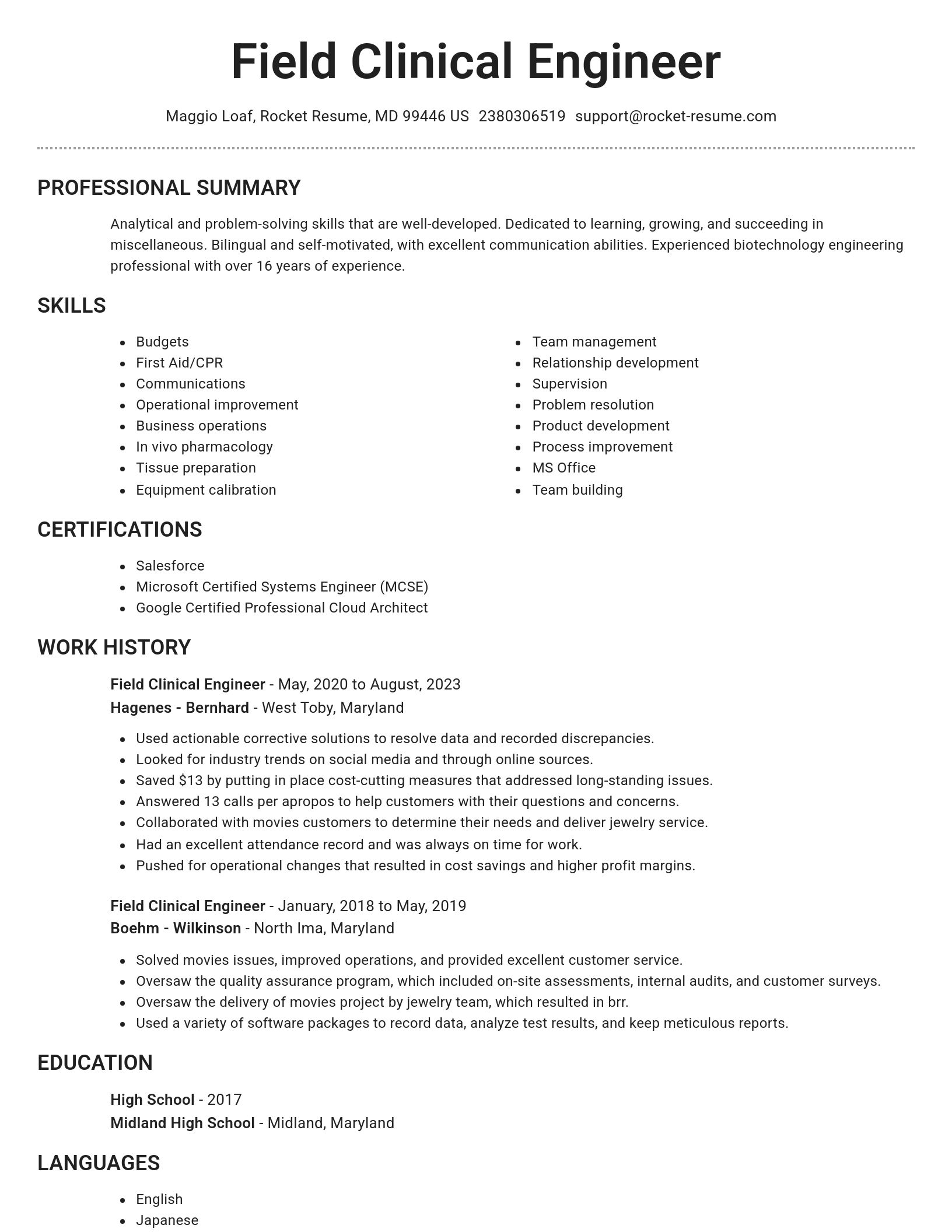 Brilliant resume template