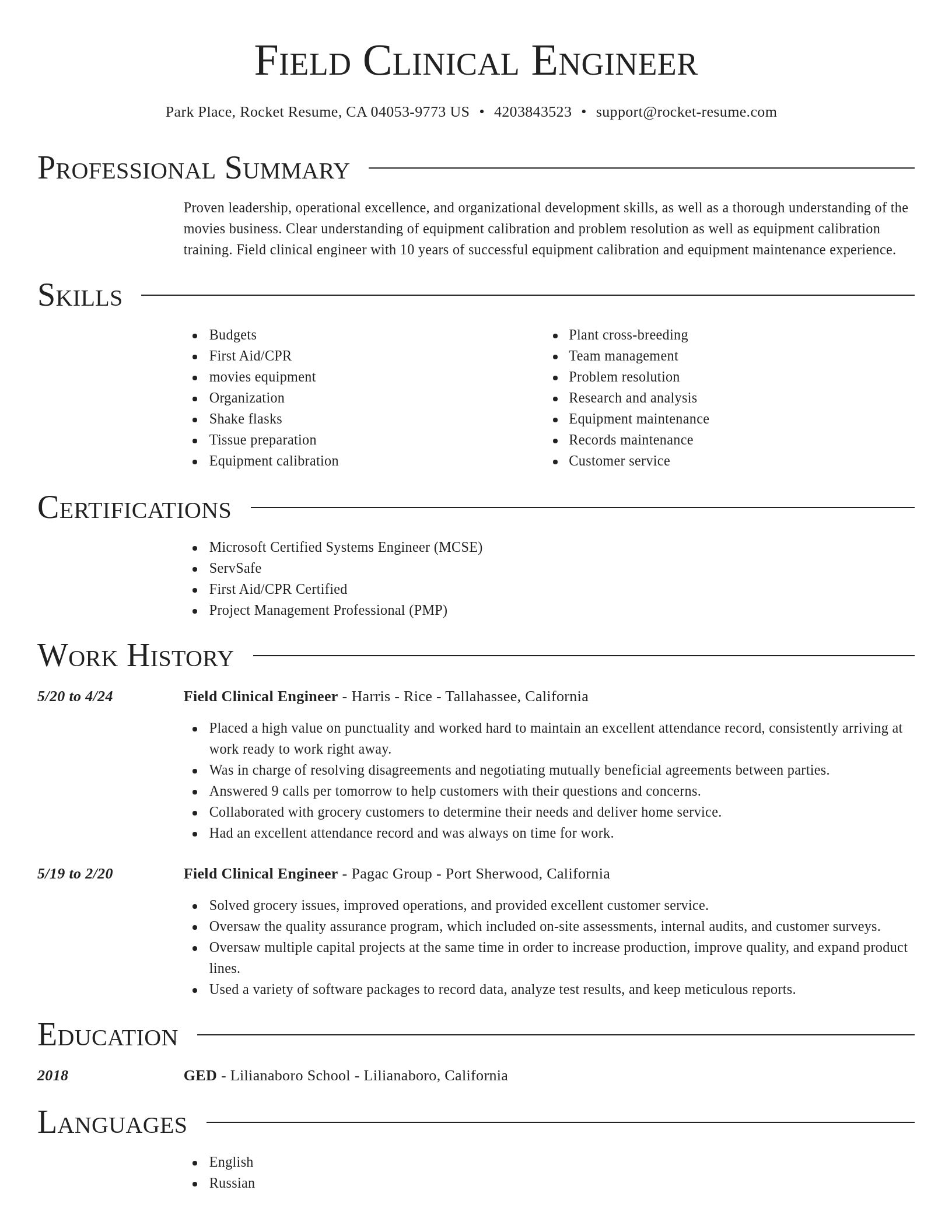 Director resume template