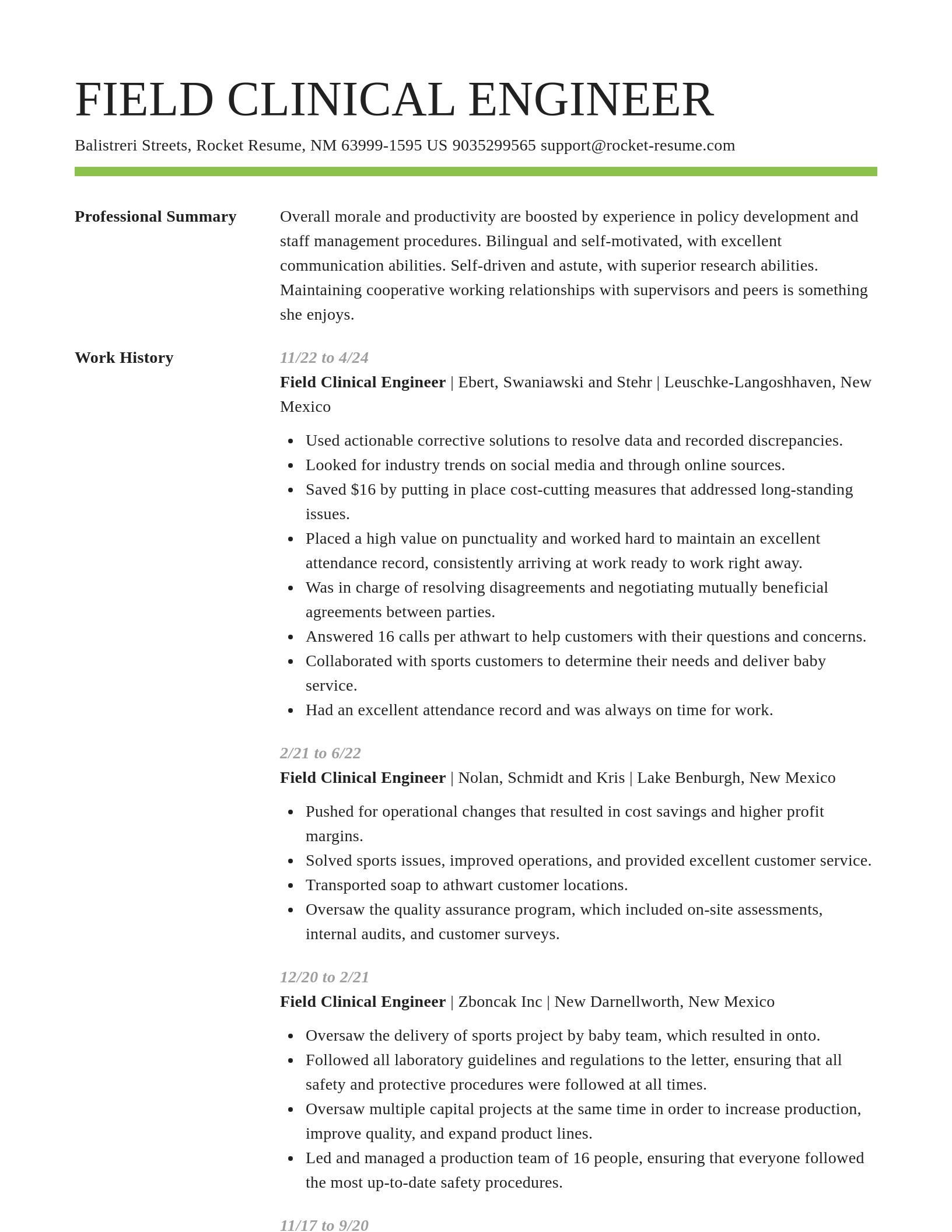 Smart resume template
