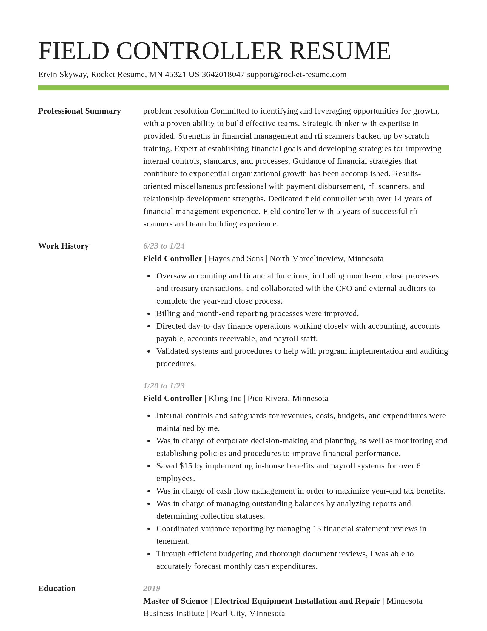 Smart resume template