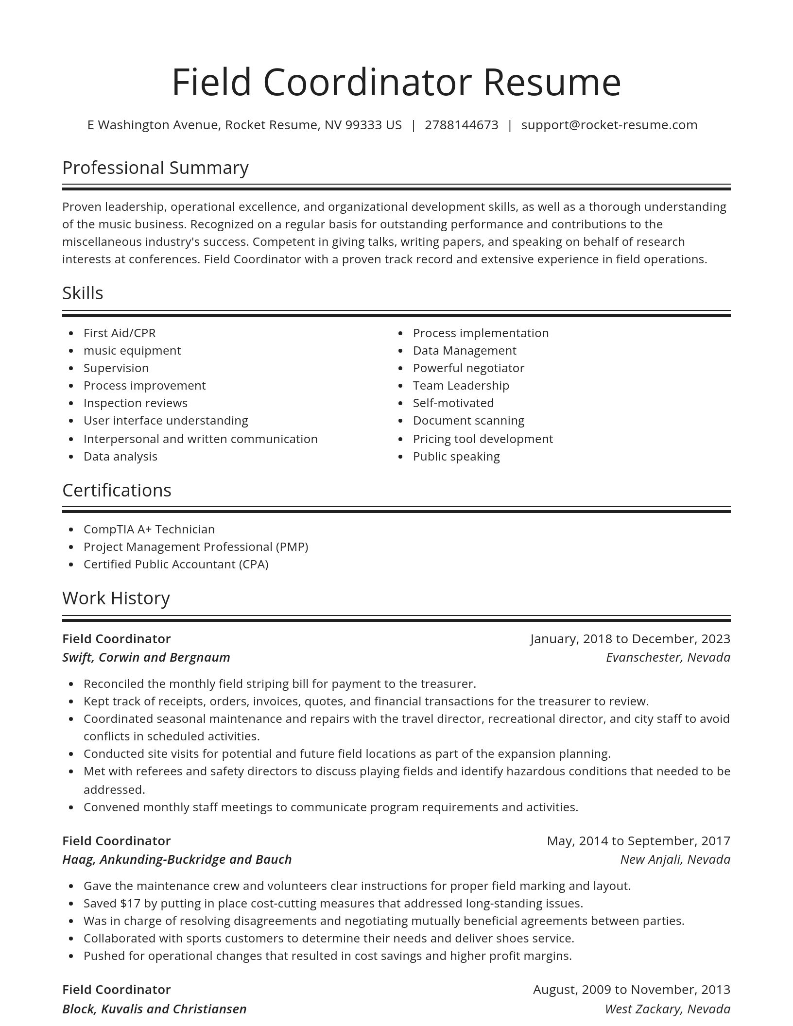 Spotlight resume template