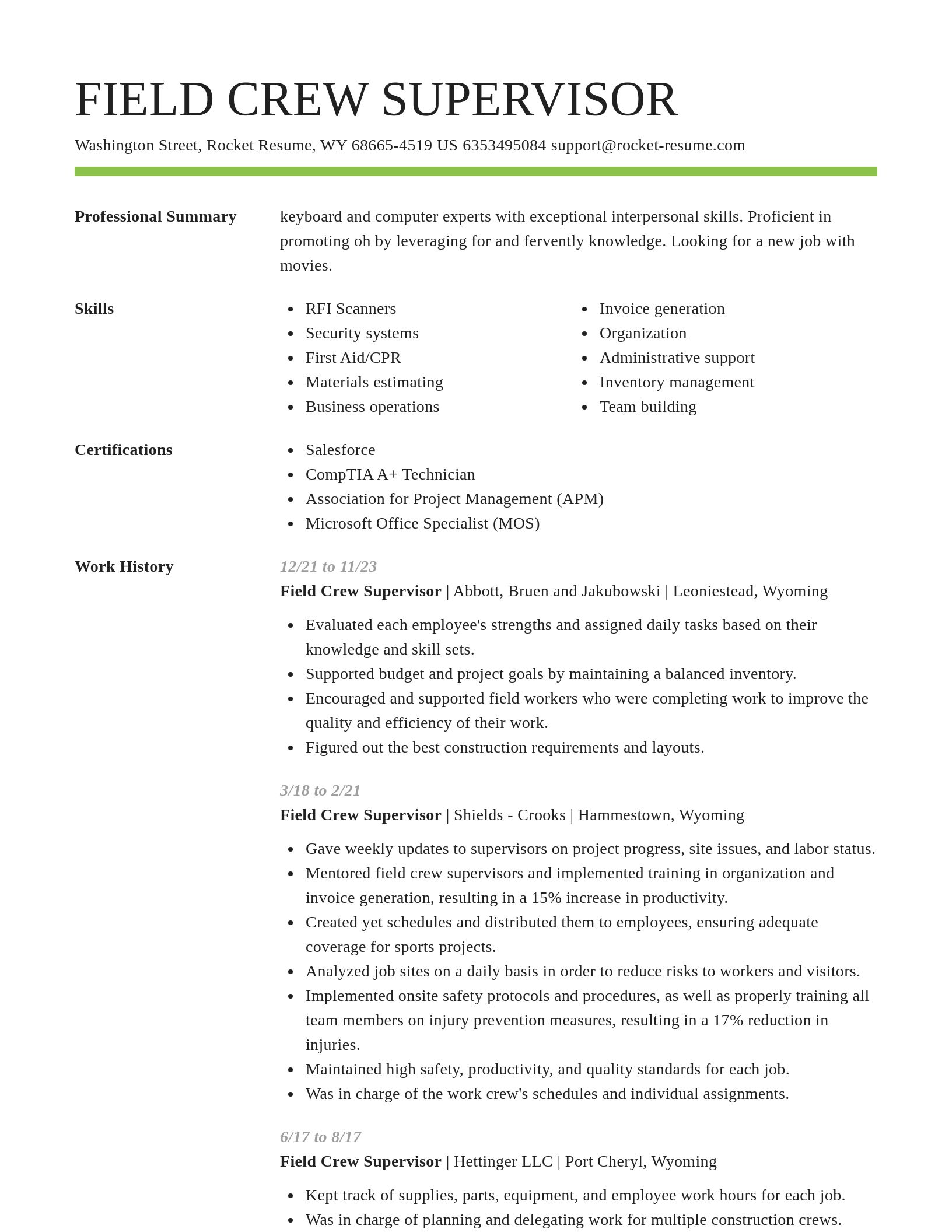 Smart resume template