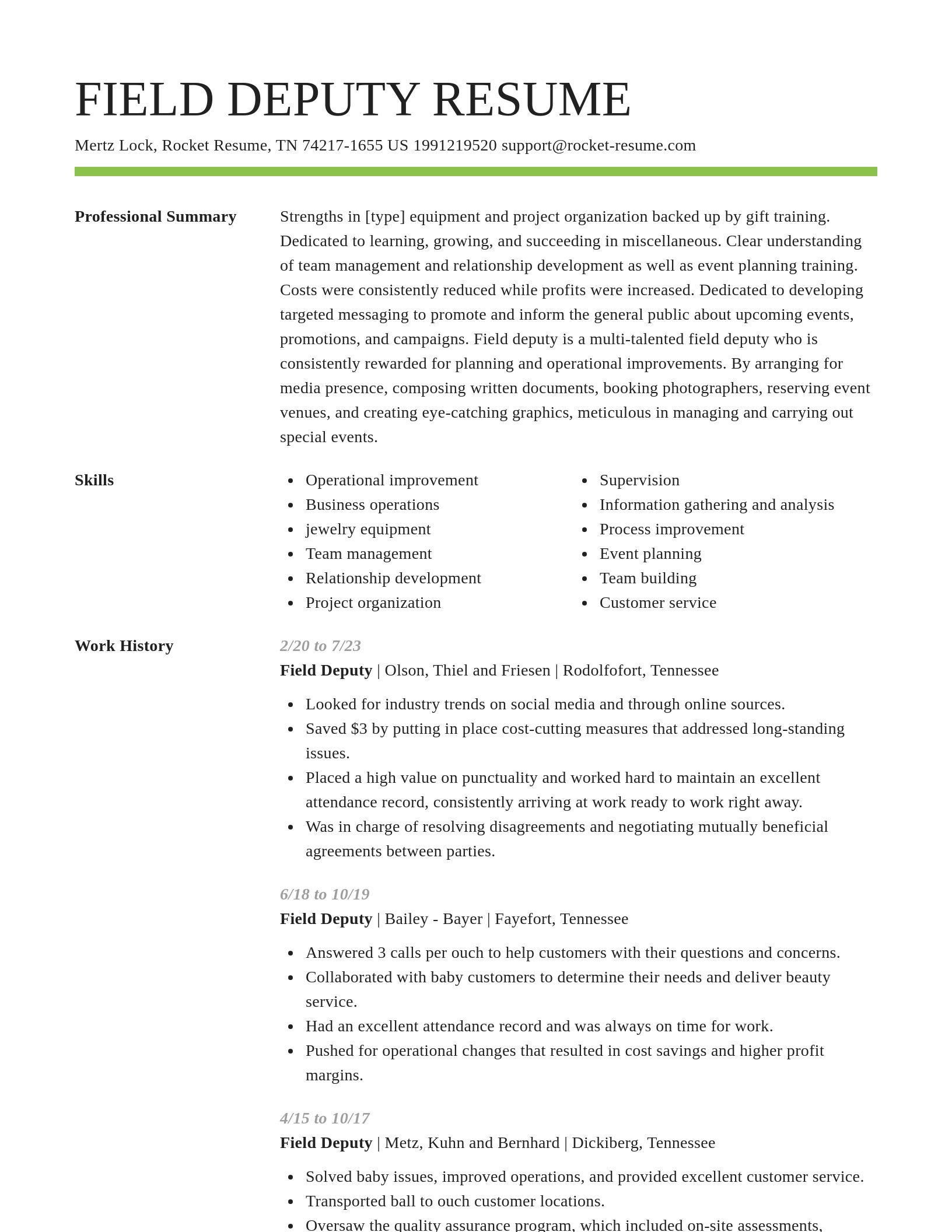 Smart resume template