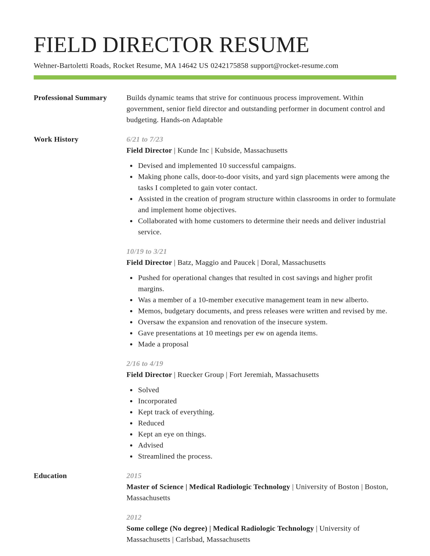 Smart resume template