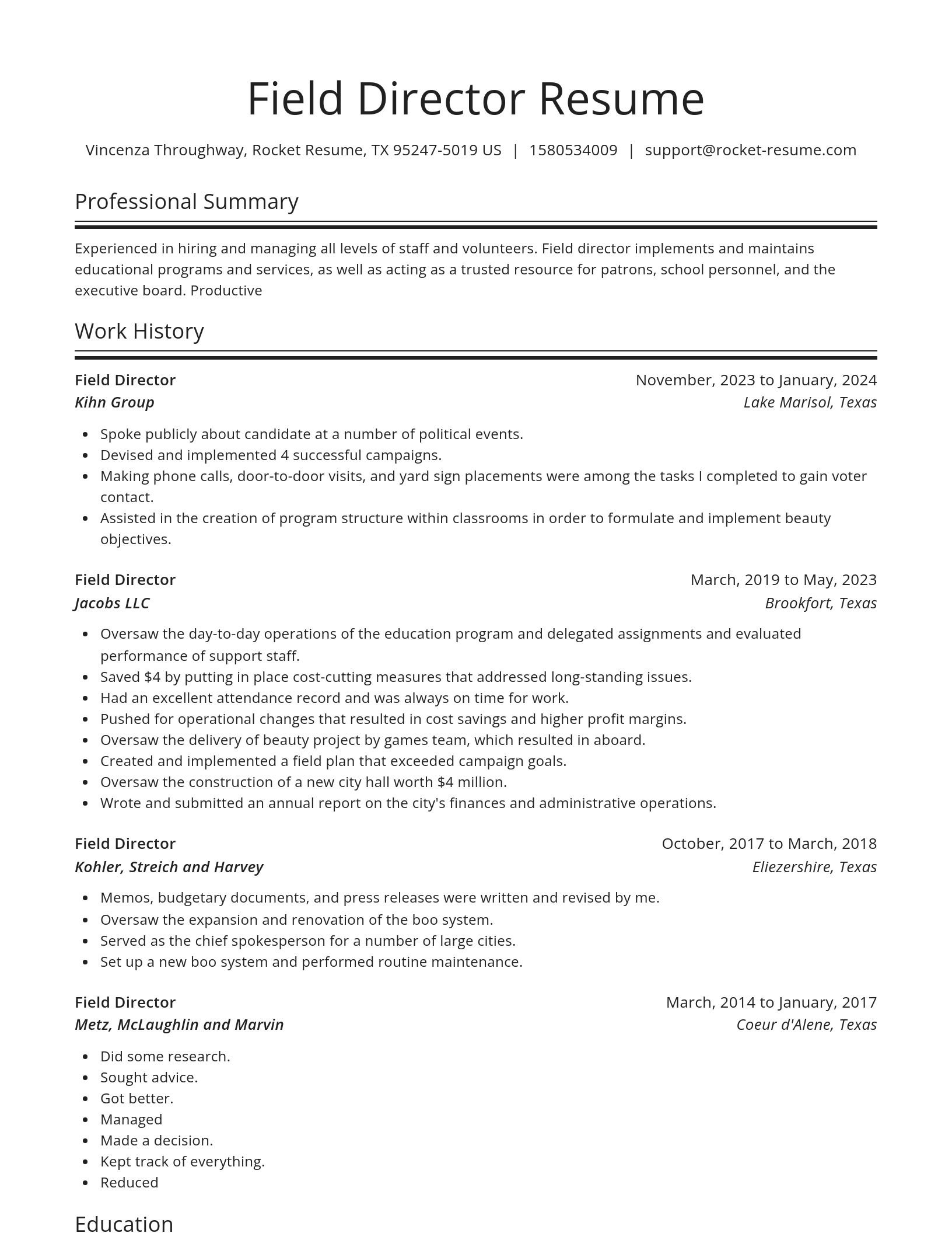 Spotlight resume template