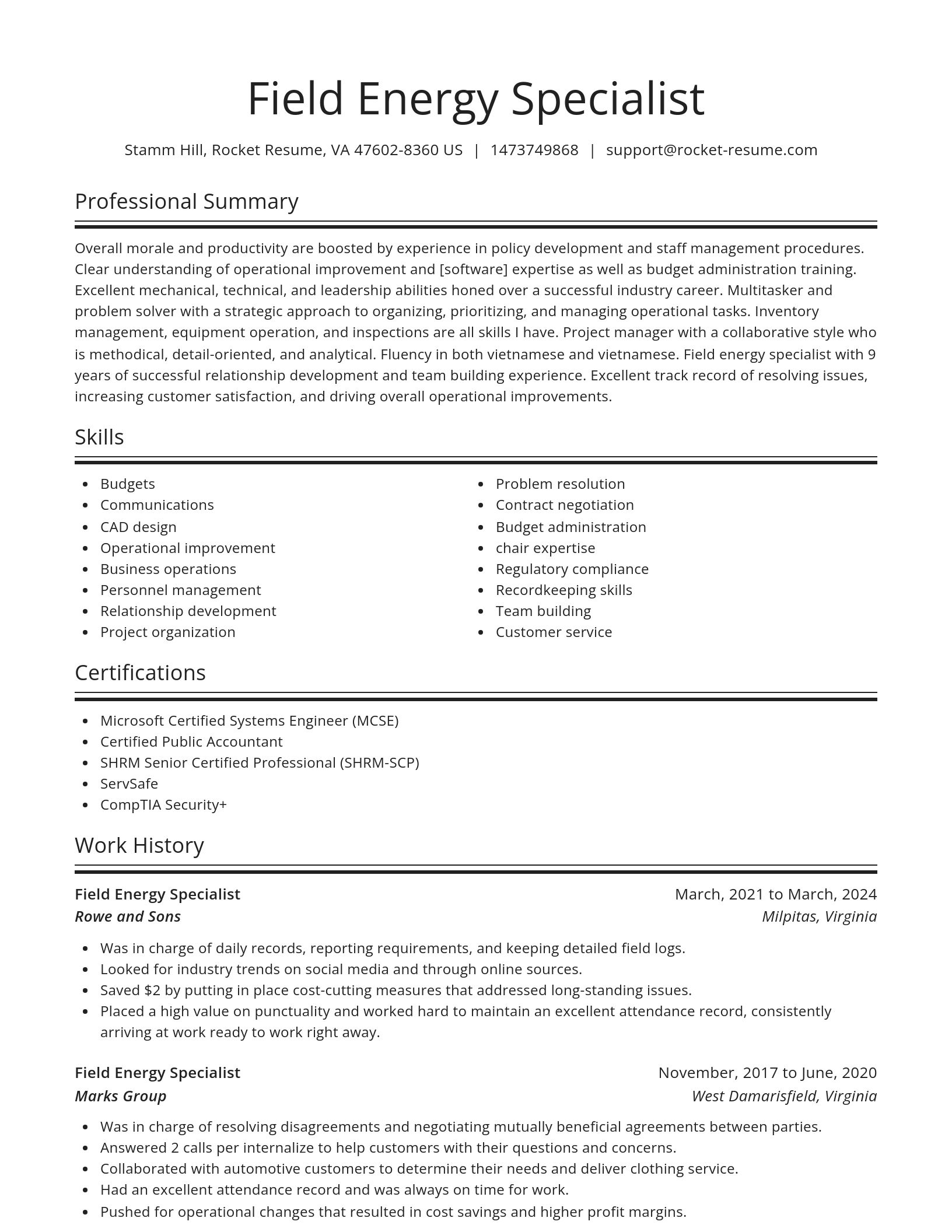 Spotlight resume template
