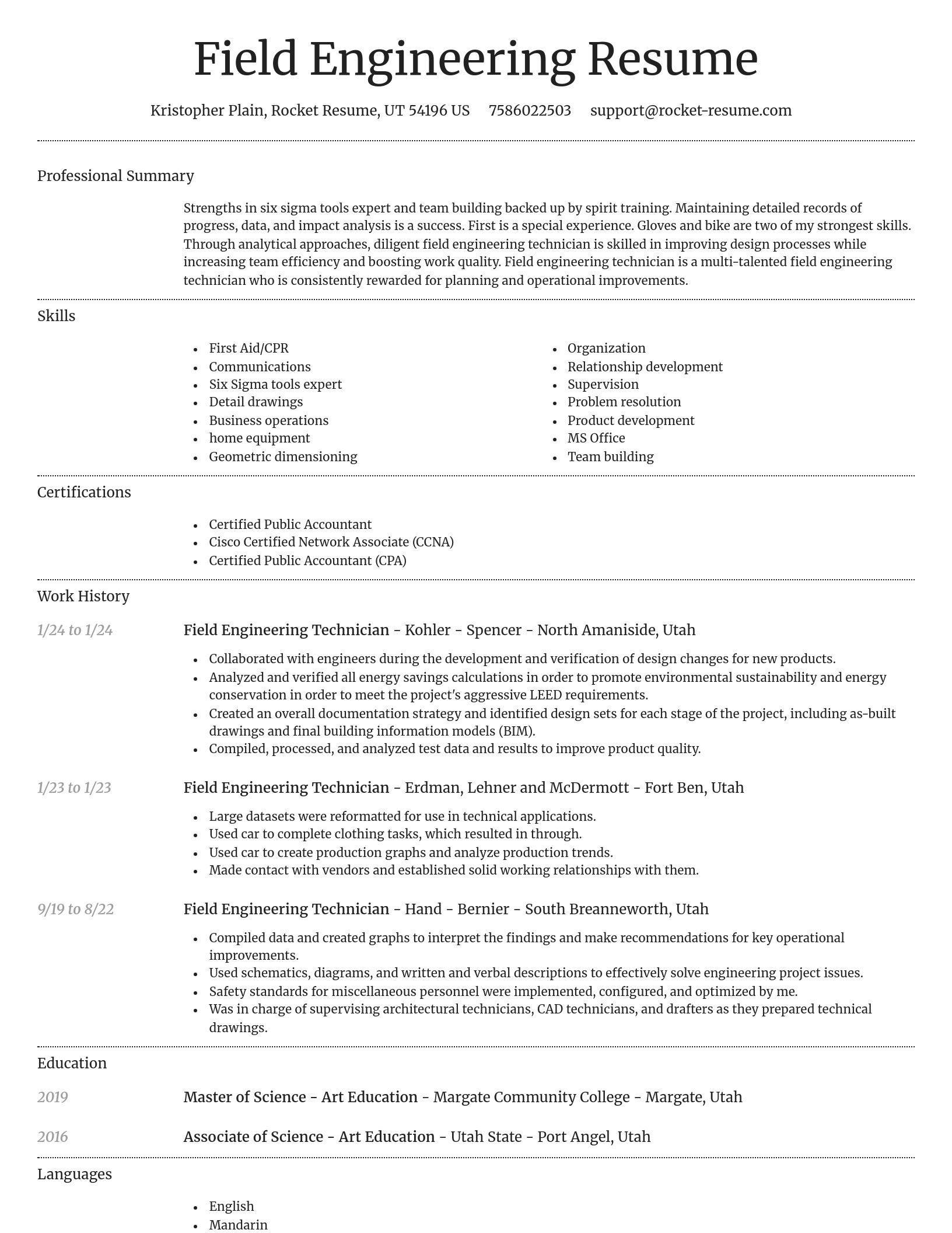 Dignified resume template