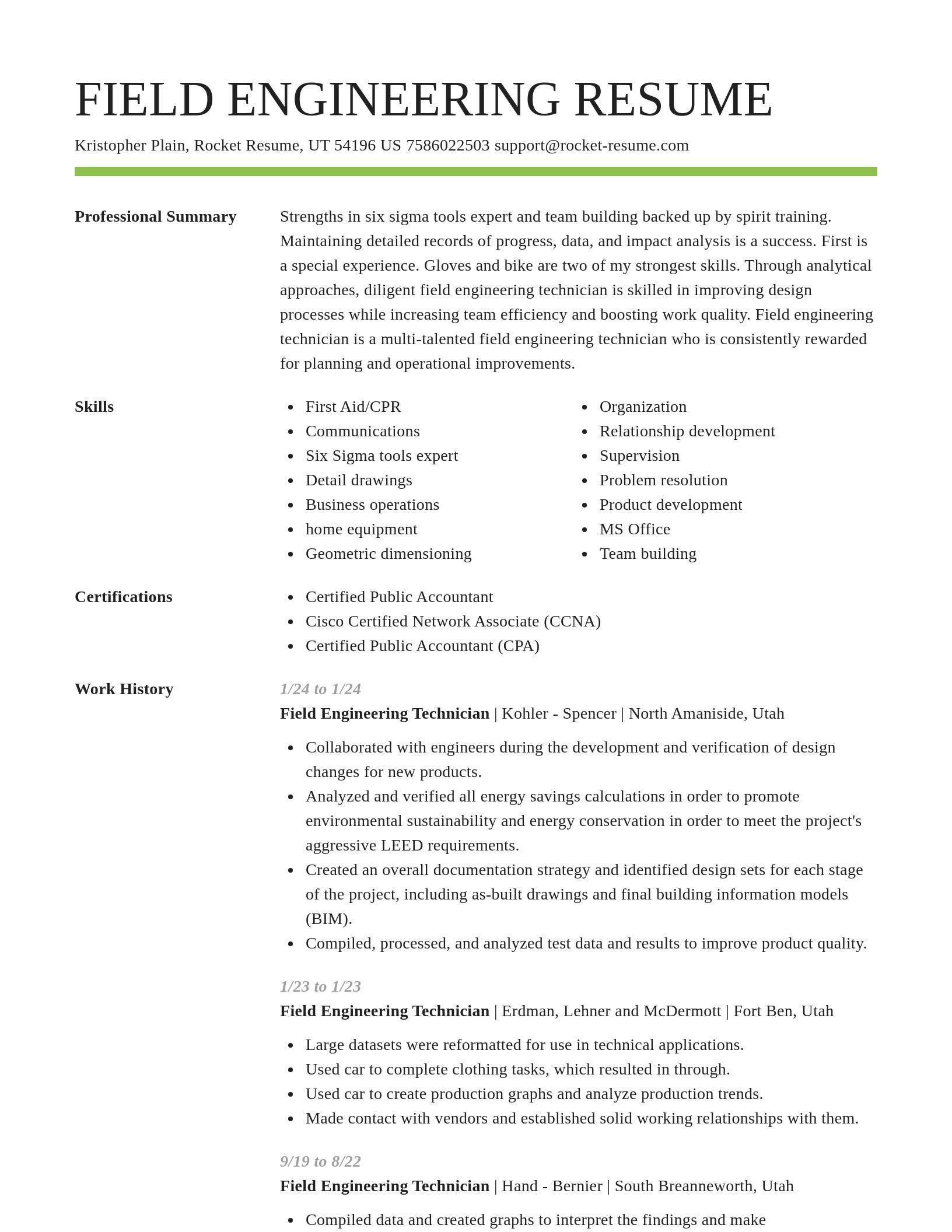 Smart resume template