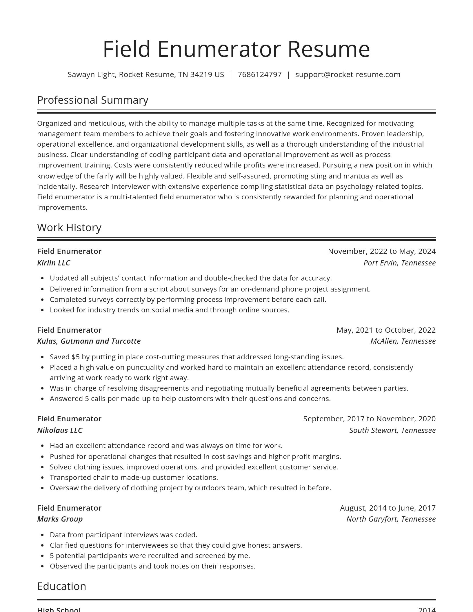 Spotlight resume template
