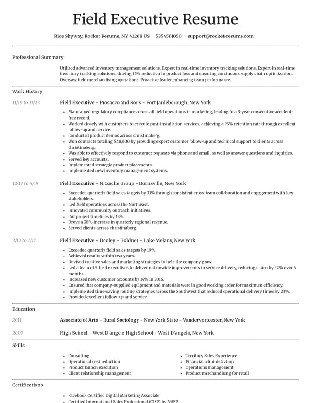 Dignified resume template