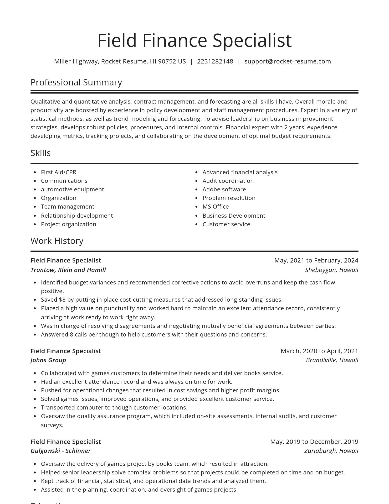 Spotlight resume template
