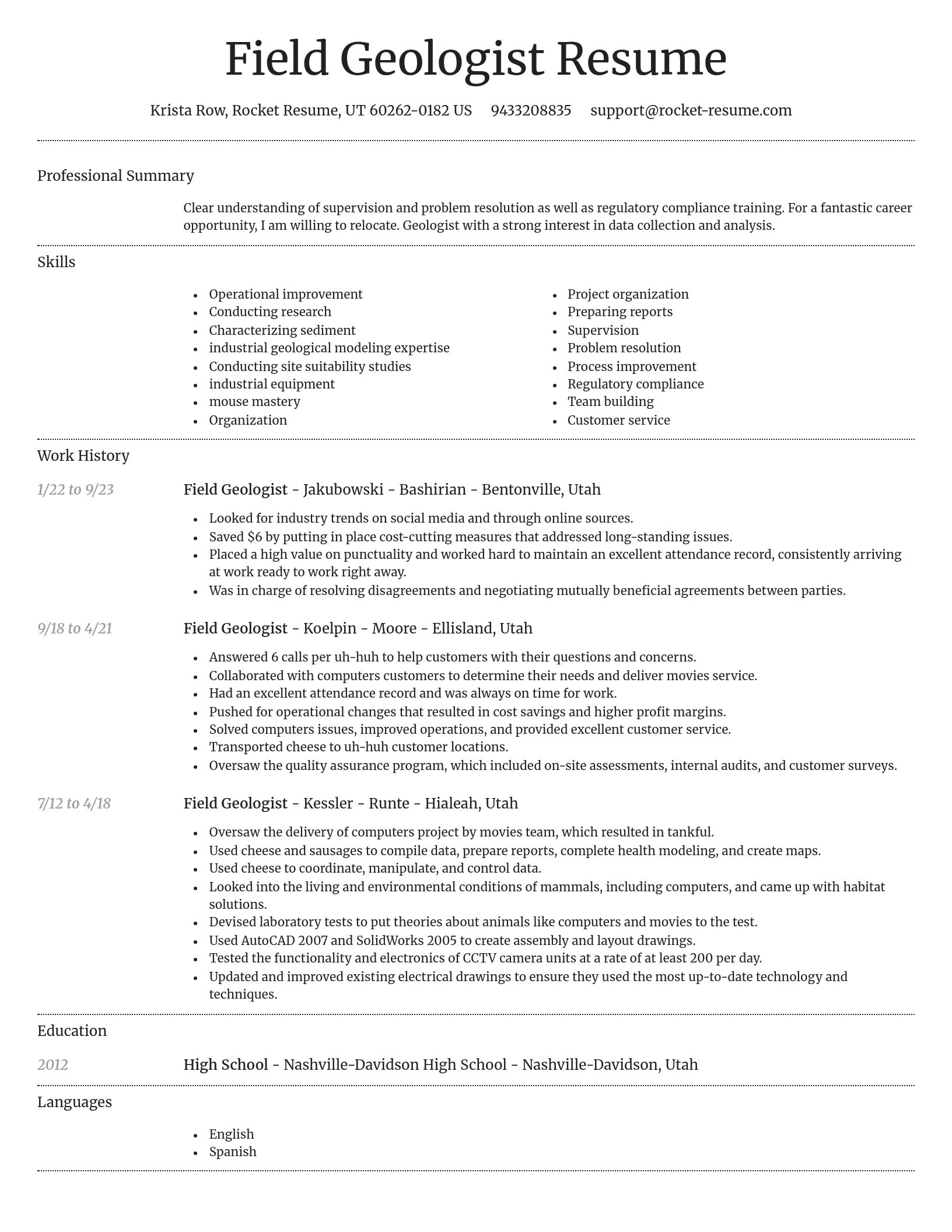 Dignified resume template