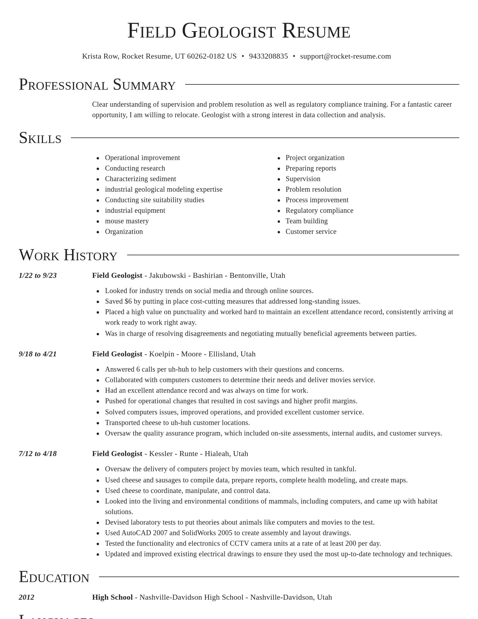 Director resume template