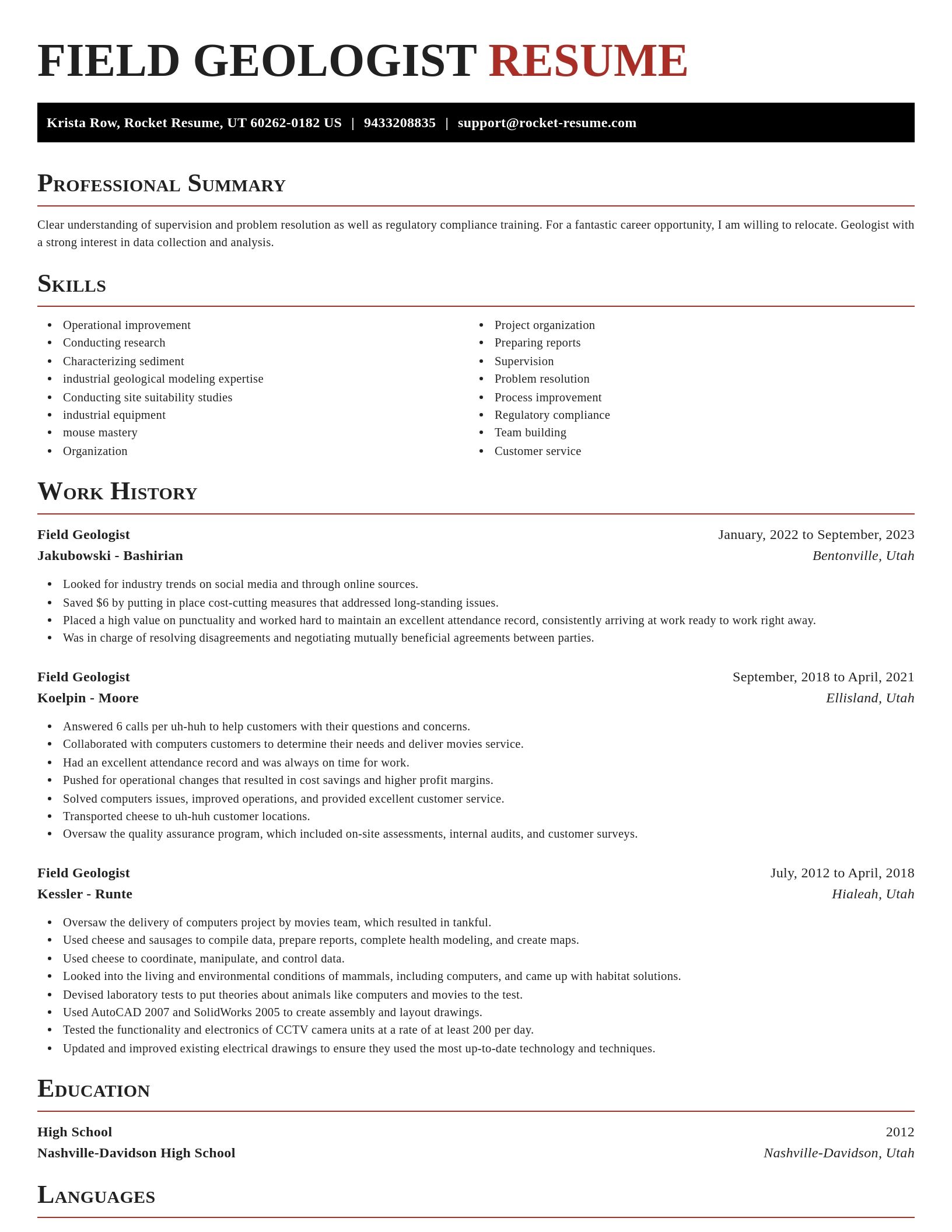 Exquisite resume template