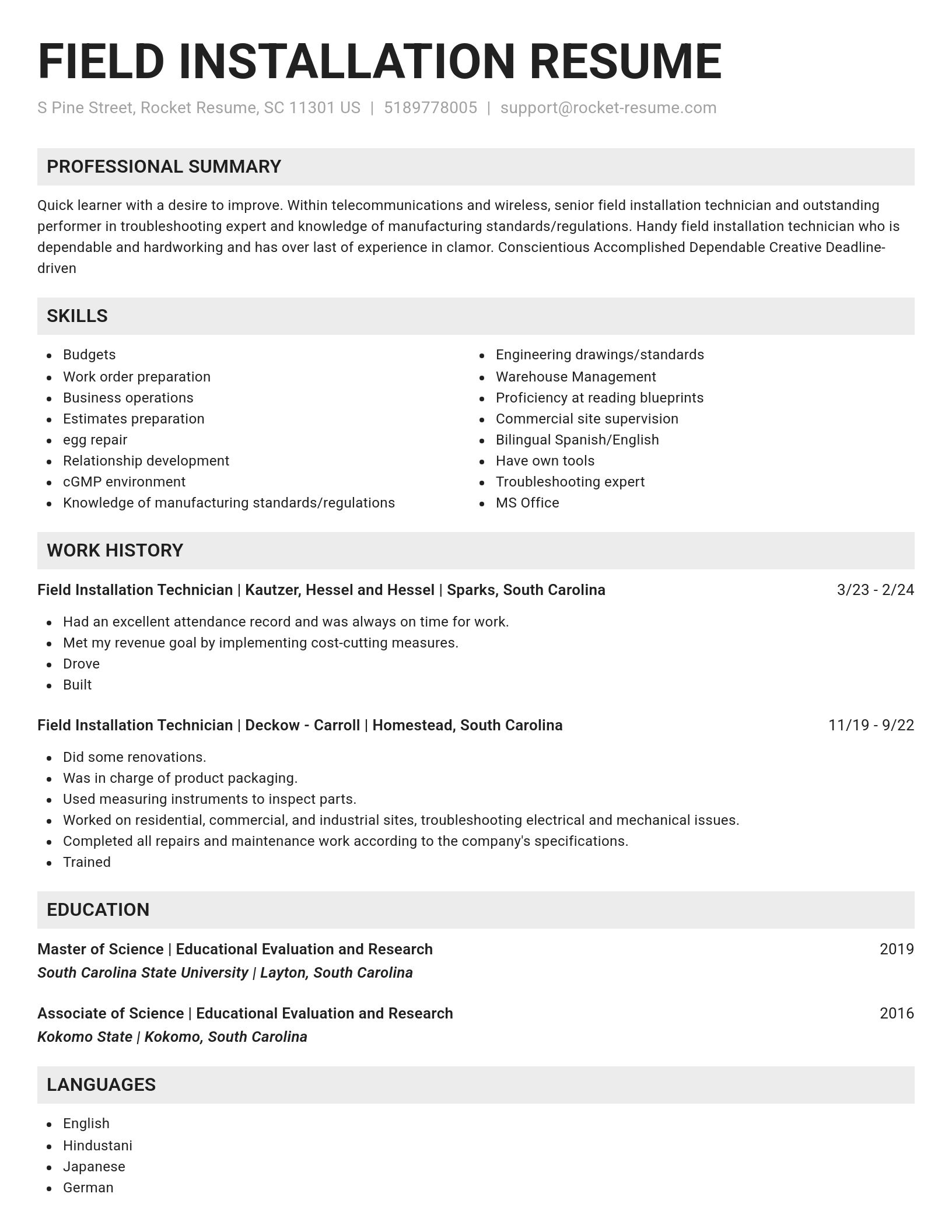 Genius resume template