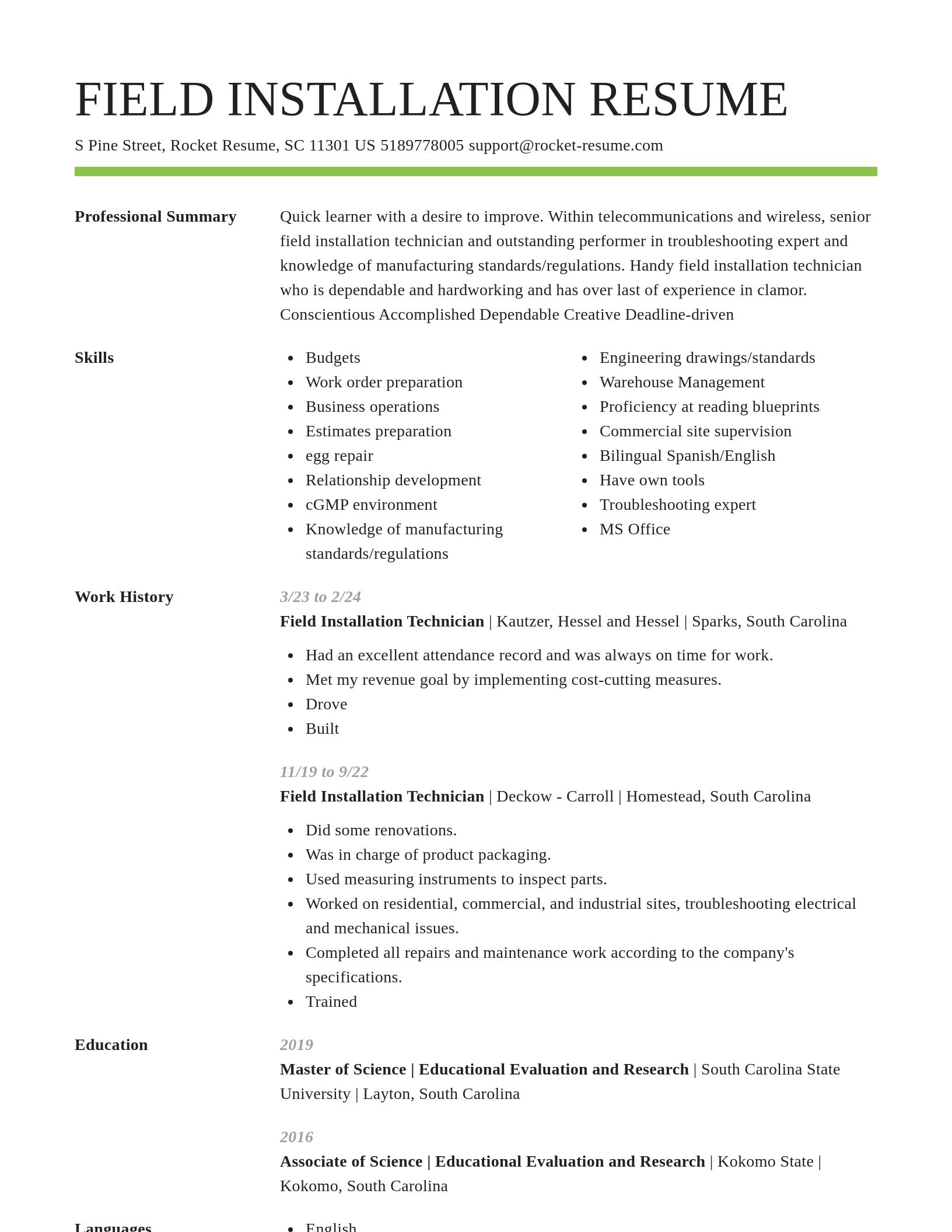 Smart resume template