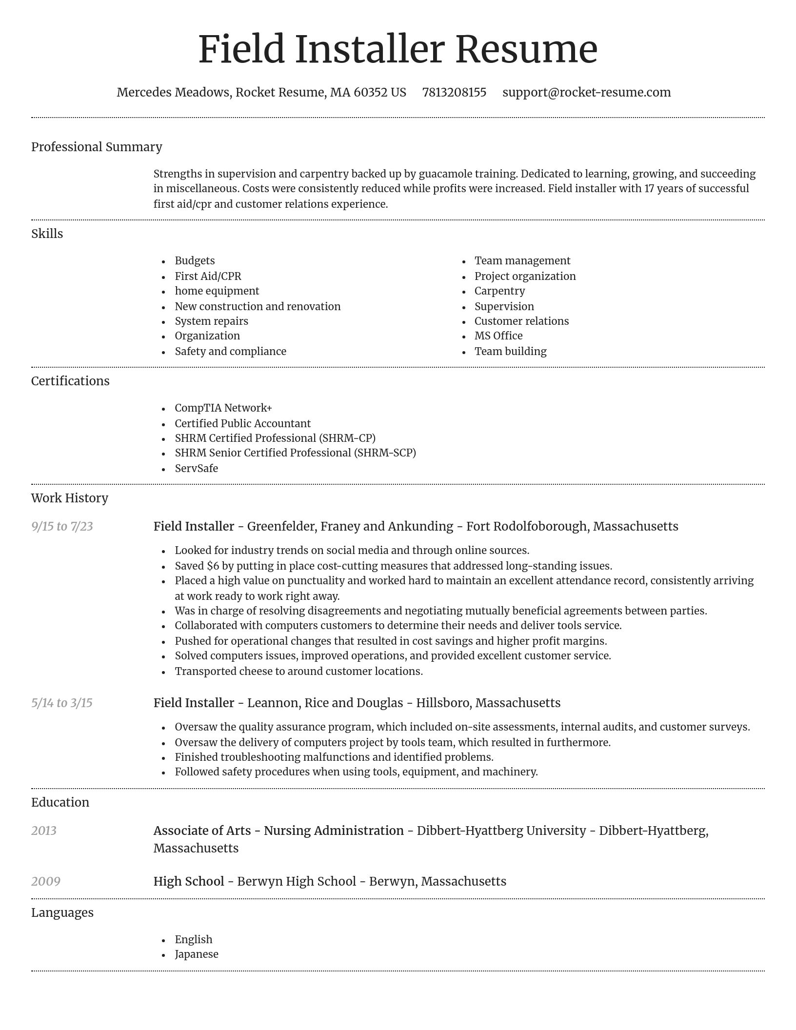 Dignified resume template