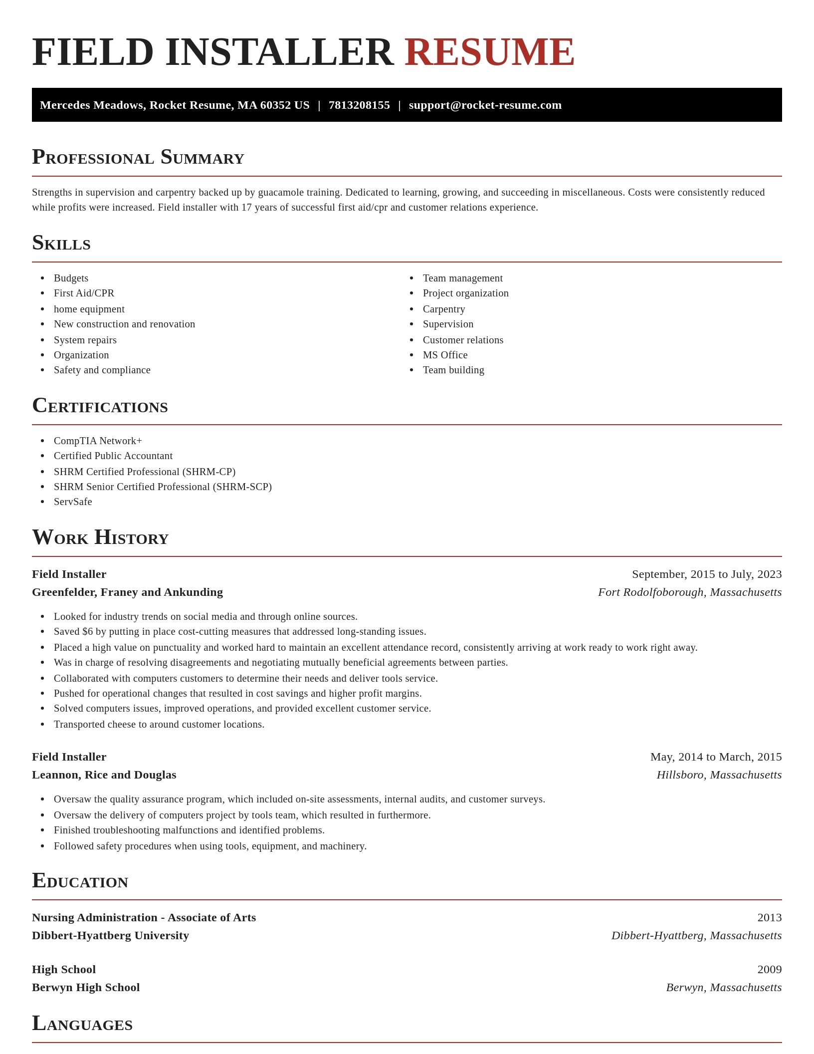 Exquisite resume template