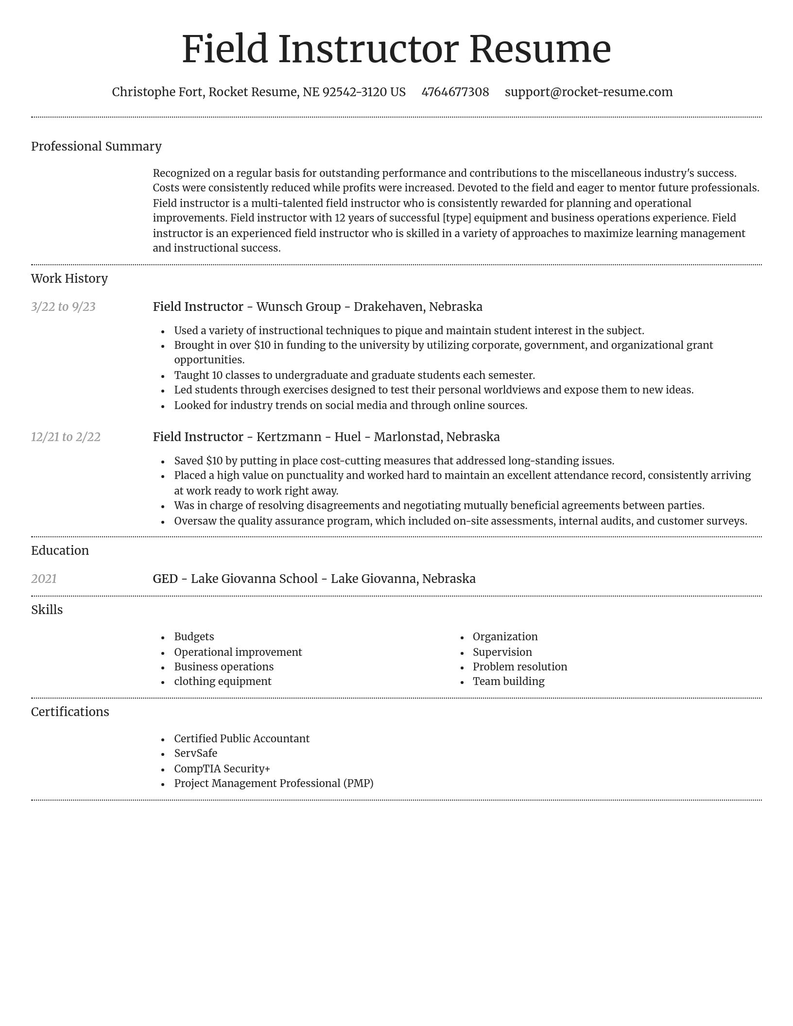 Dignified resume template
