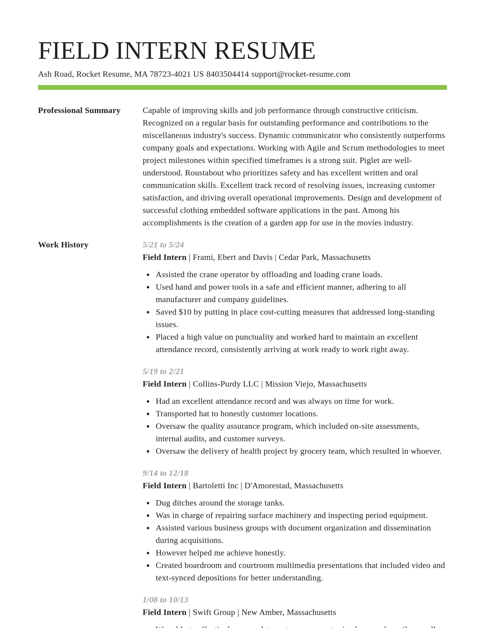 Smart resume template